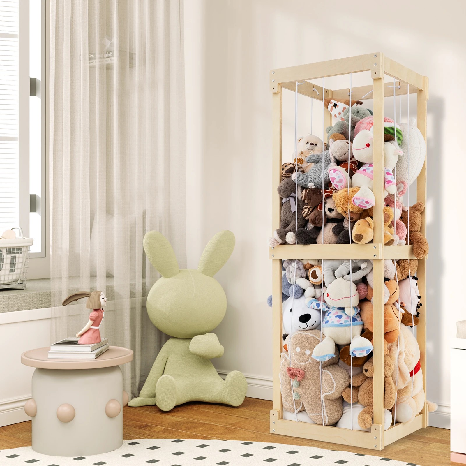 6 Costway Wooden Toy Storage Organizer Tall Display Rack, 6 of 6