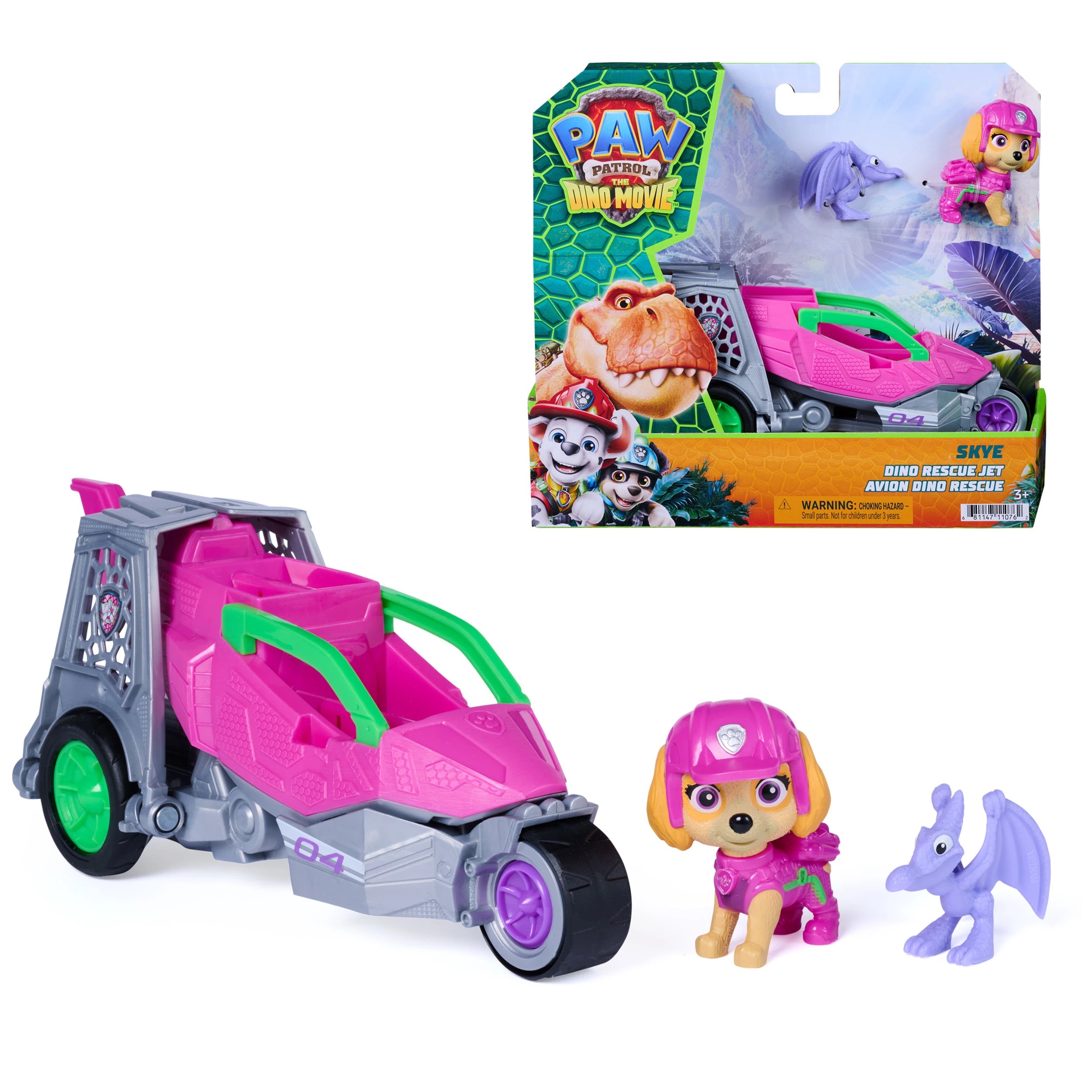 1 PAW Patrol The Dino Movie Skye Dino Rescue Jet, 1 of 7