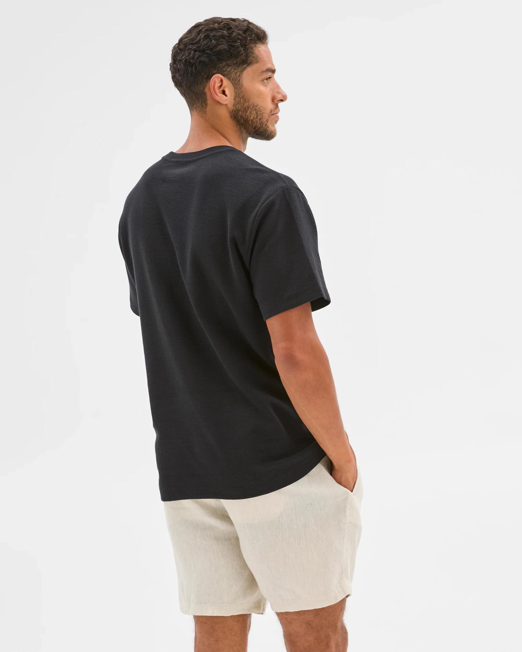 4 Target Australian Cotton Blend Textured T-Shirt BLACK, 4 of 6