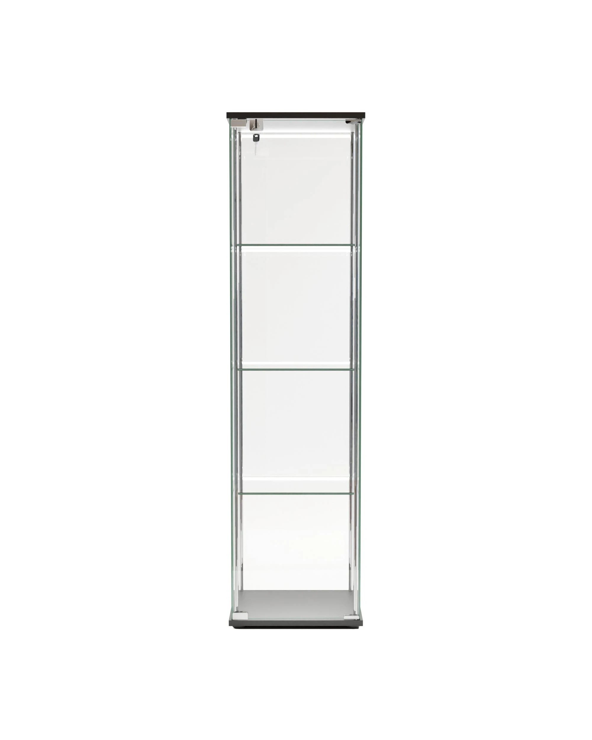 4 Kodu Glass Display 4 Tier Cabinet Trophy Display Storage Shelf 1 Door Lock LED lights - Black, 4 of 8