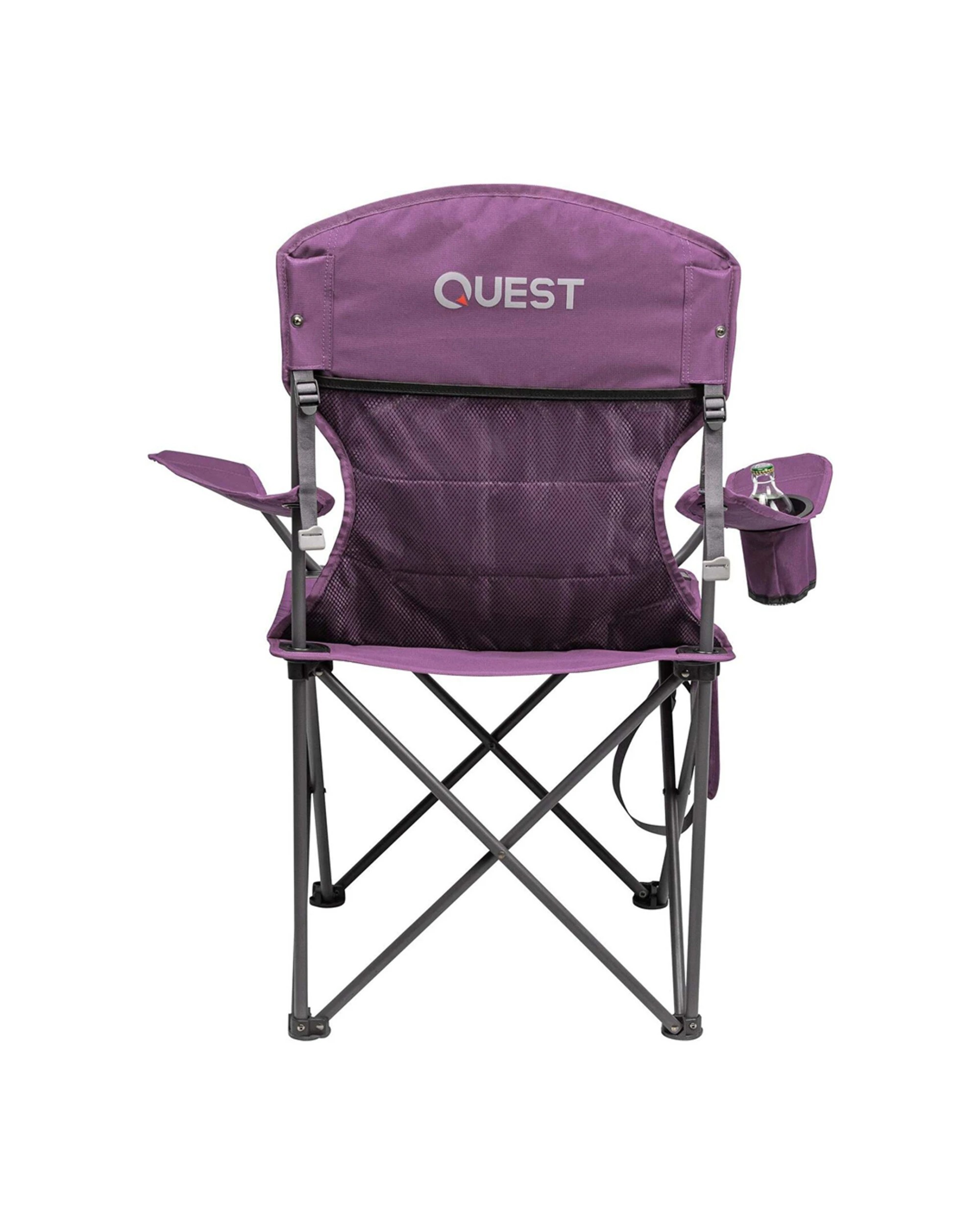 6 Quest Outdoors Steel Frame Little Camp Chair 2 Pack Padded With Carry Bag - Purple, 6 of 6