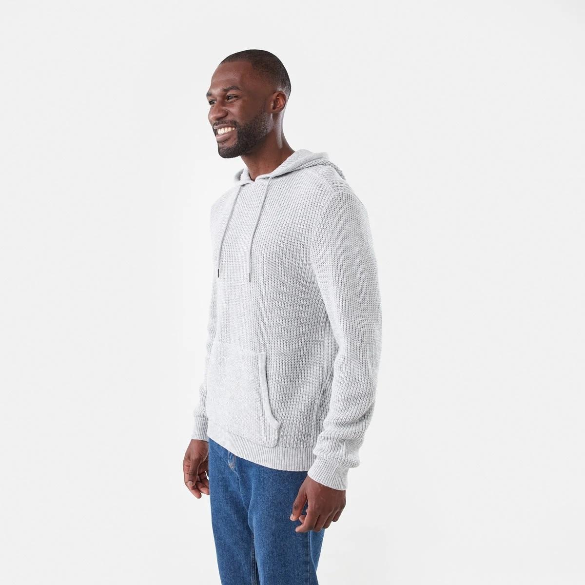 2 Hooded Knit Pullover Grey Marle, 2 of 6