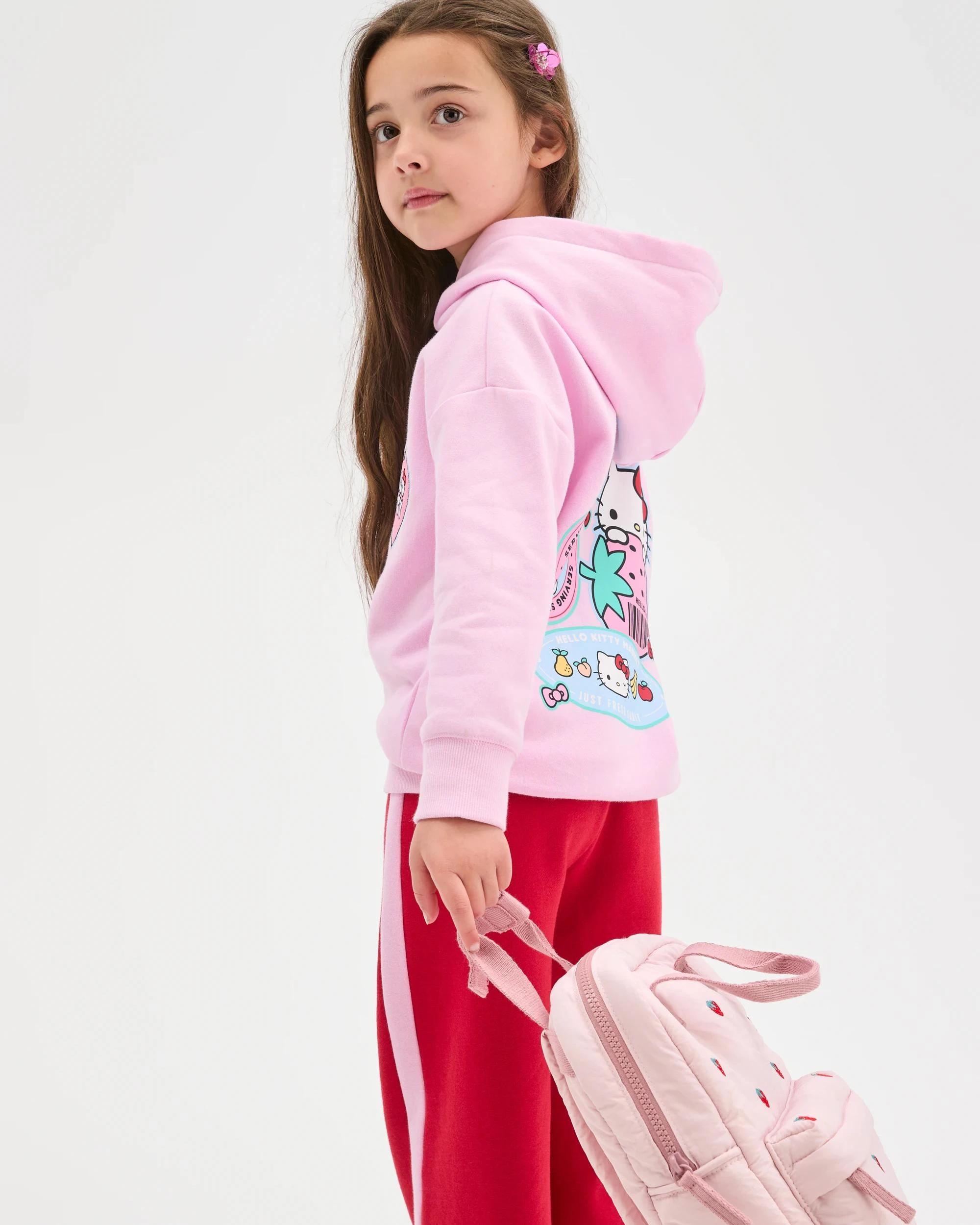 7 Hello Kitty Australian Cotton Blend Fleece Hoodie PINK, 7 of 7