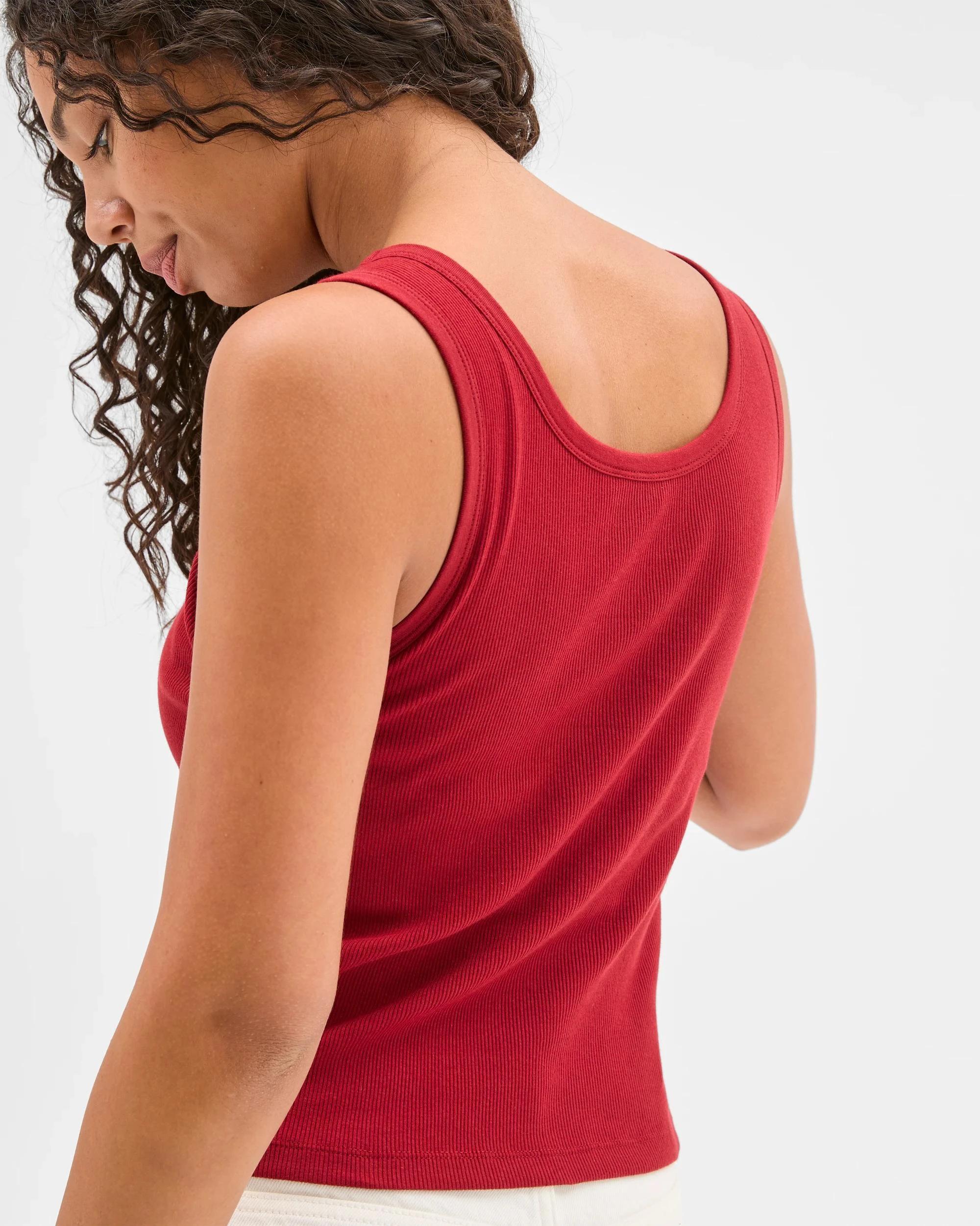 7 Target Woman Australian Cotton Blend Scoop Neck Tank Top with Shelf Bra GARNET, 7 of 7