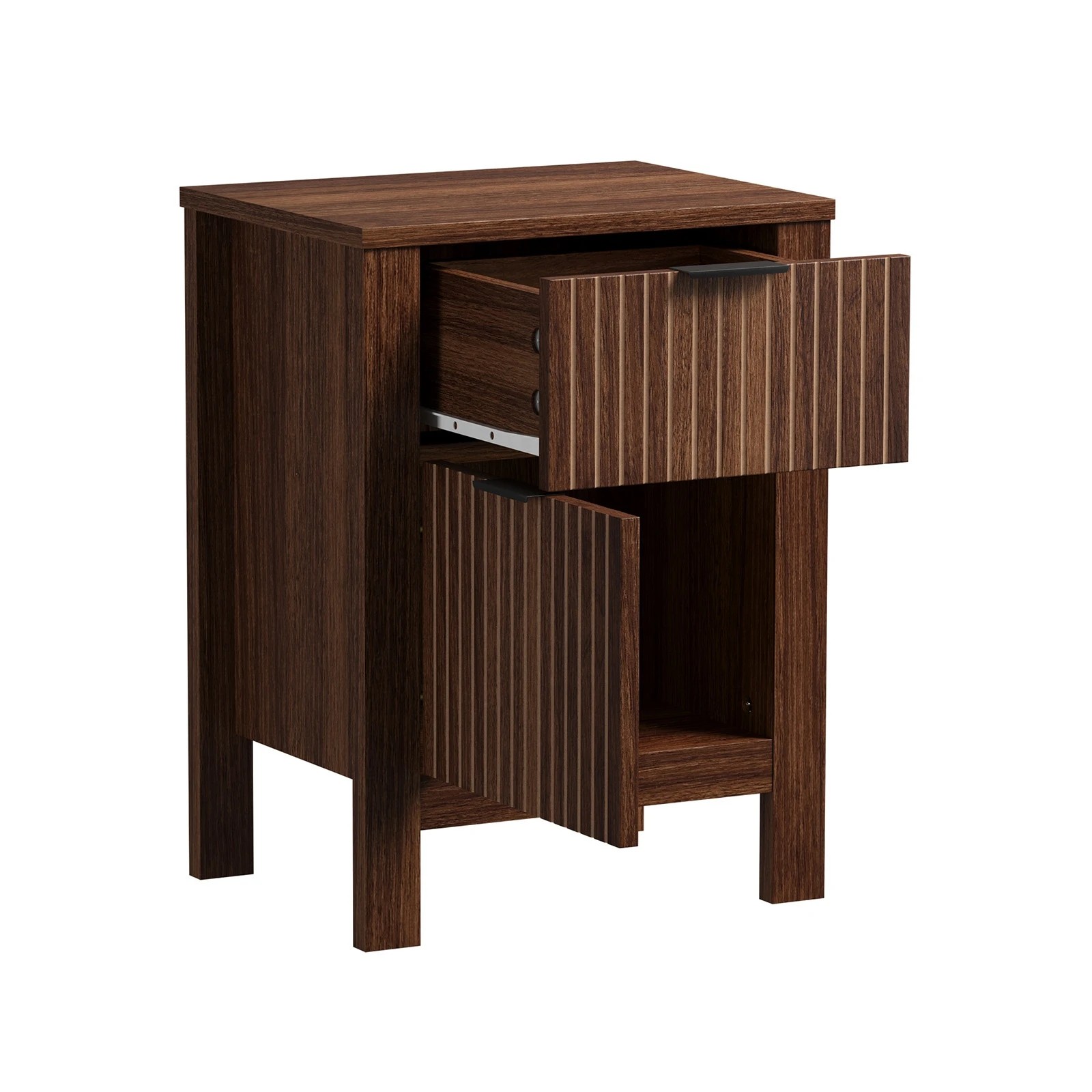 8 Oikiture Modern Bedside Table Nightstand Drawer Shelf Door Cabinet - Natural, 8 of 9