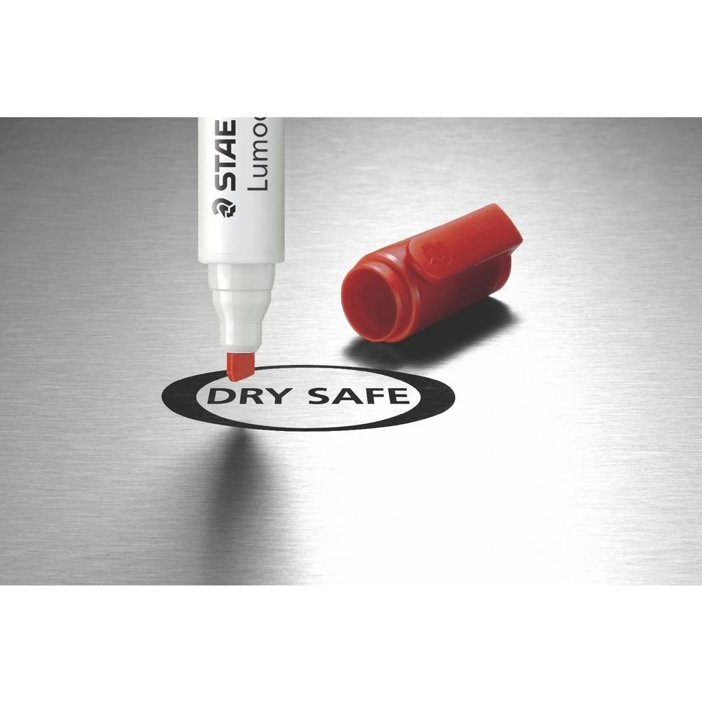 3 Staedtler Lumocolor Whiteboard Marker Chisel Red, 3 of 4
