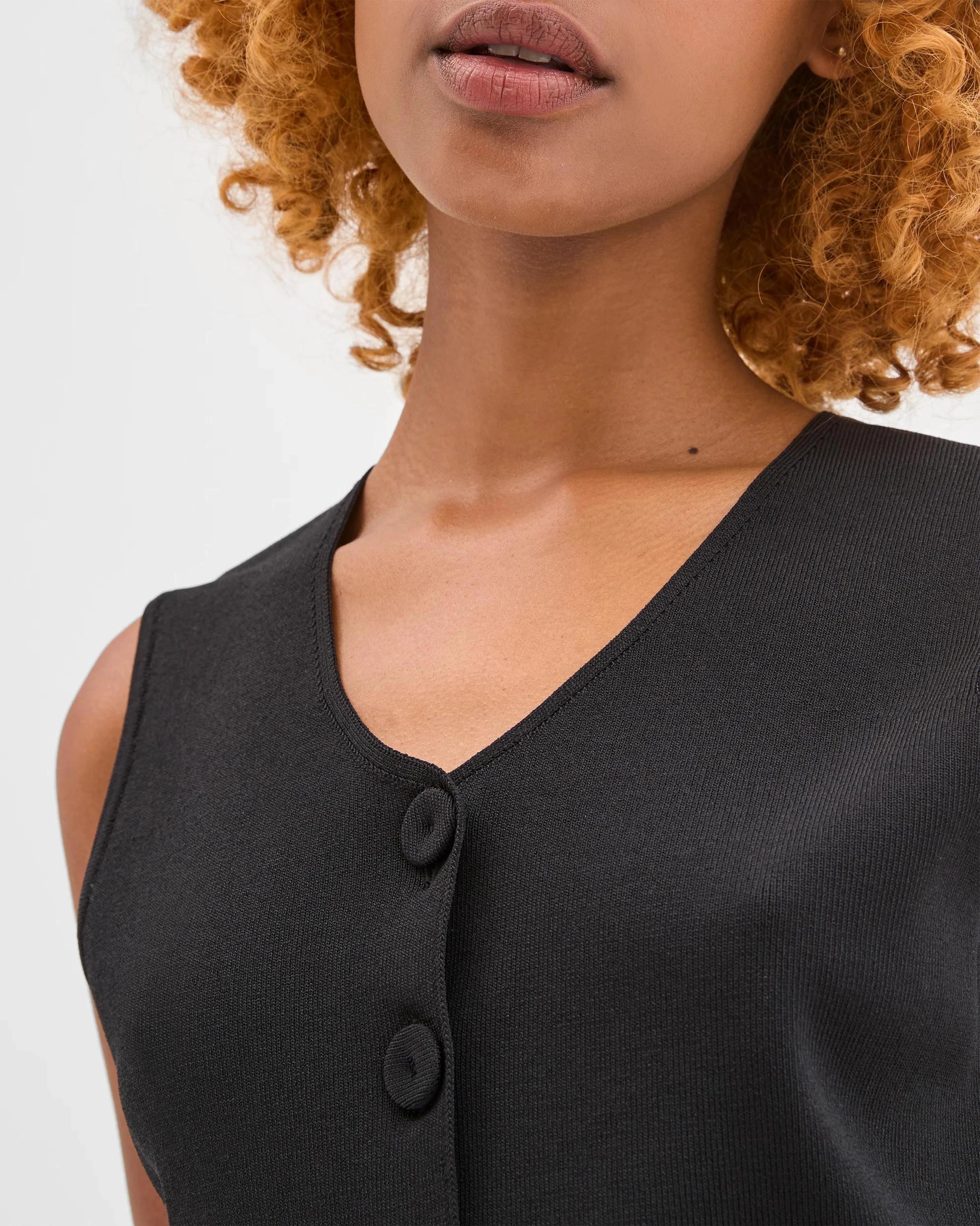 3 Target Petites Petites Sleeveless Crepe Knit Vest BLACK, 3 of 5