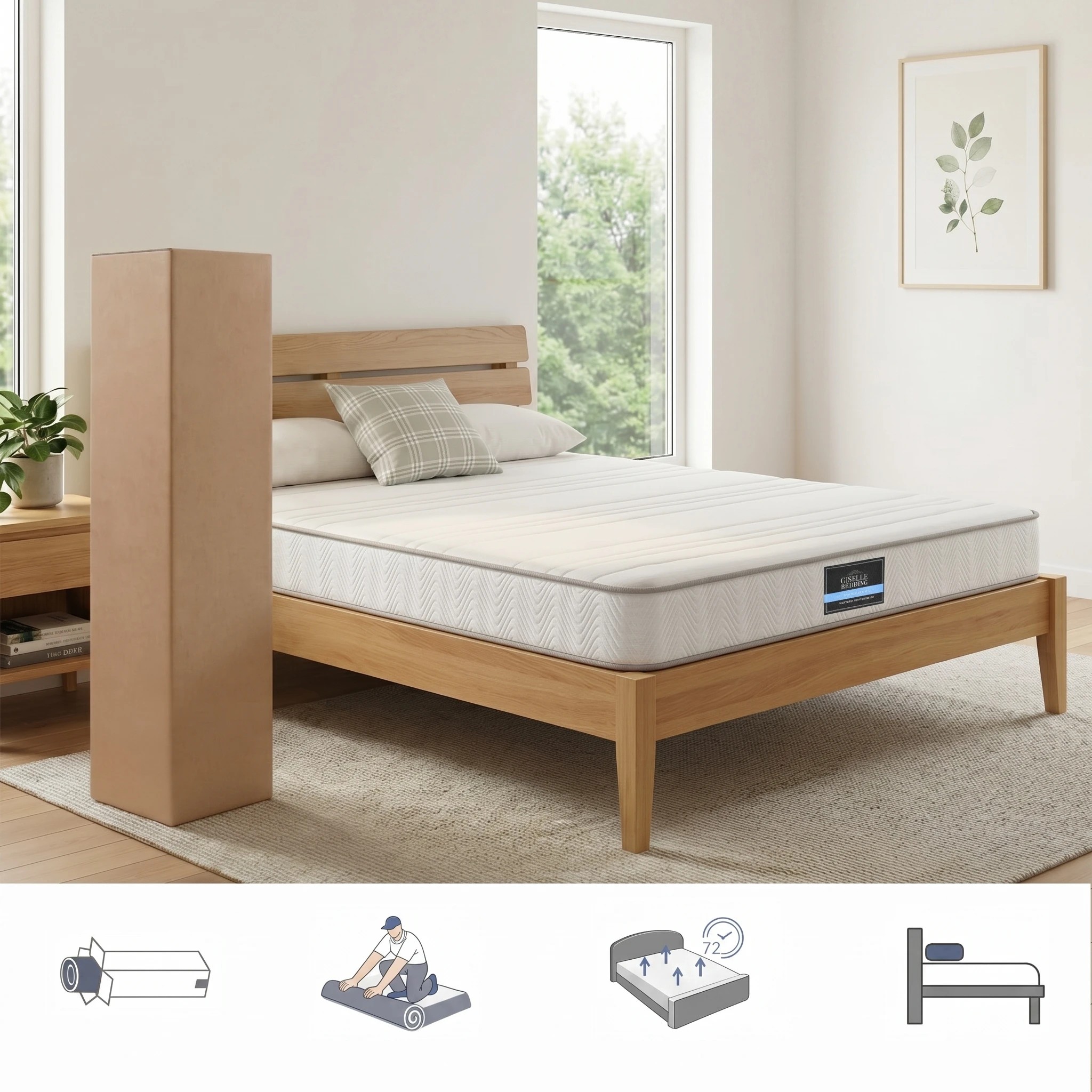 7 Giselle Bedding Mattress 20cm with Reinforced Edge Support Egg-Crate - Double Bed - White, 7 of 7
