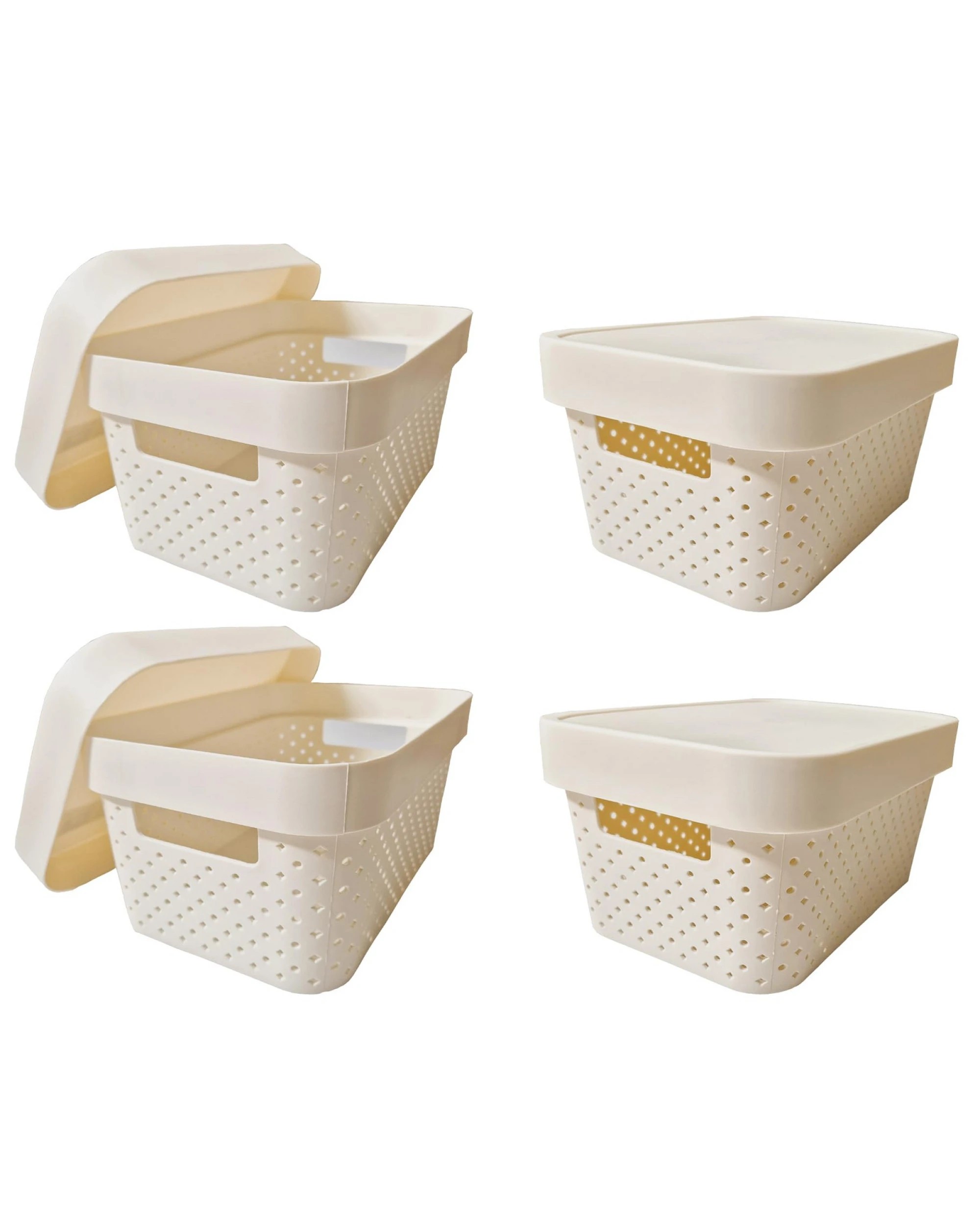 1 BR Home Premium Plastic Storage Basket Container with Lid, 5L Capacity, Pack of 24, 1 of 5