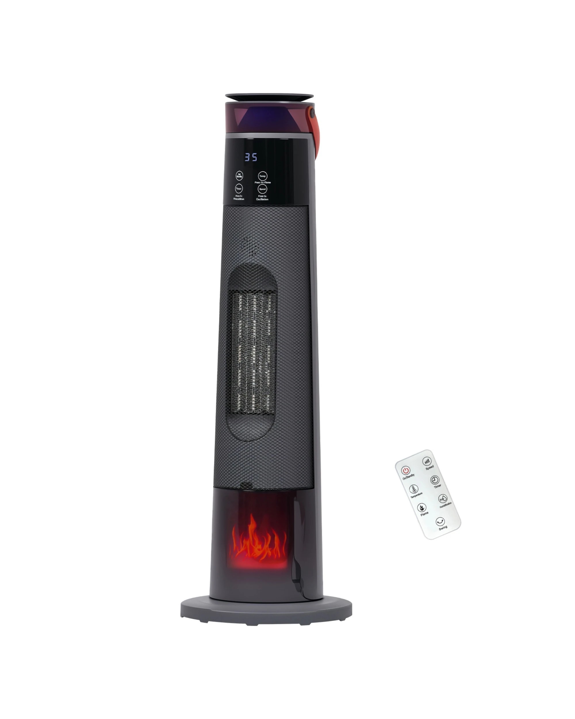 1 ADVWIN 2000W Ceramic Heater with Humidifier Remote Control Black, 1 of 7