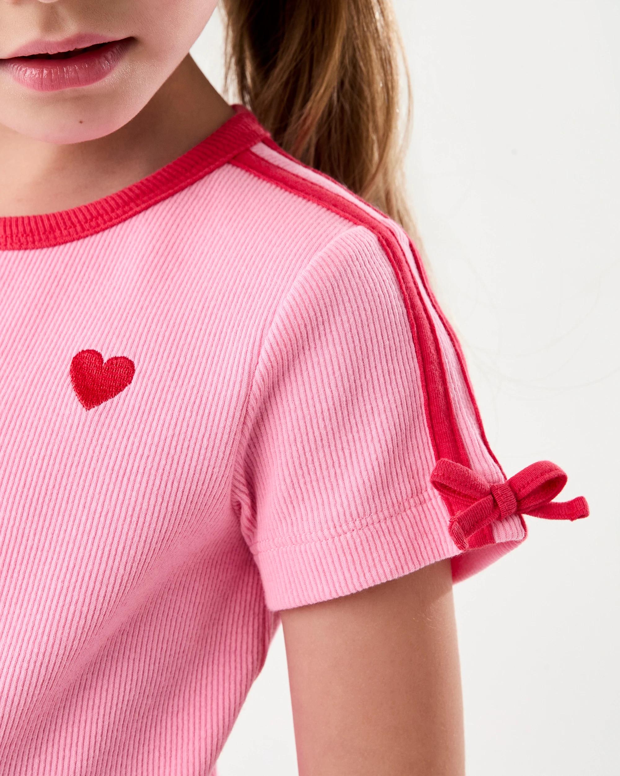 5 Tape Detail Rib Dress Pnk Heart, 5 of 8