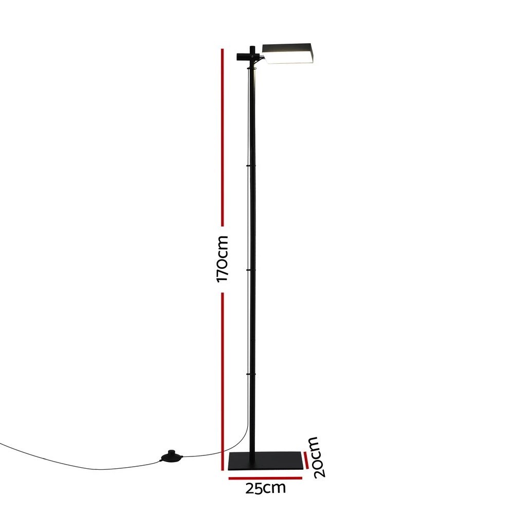 2 Artiss LED Floor Lamp, Modern Reading Lamp 360° Rotating Adjustable Light Head,12W Standing Lamp for Living Room - Black, 2 of 6