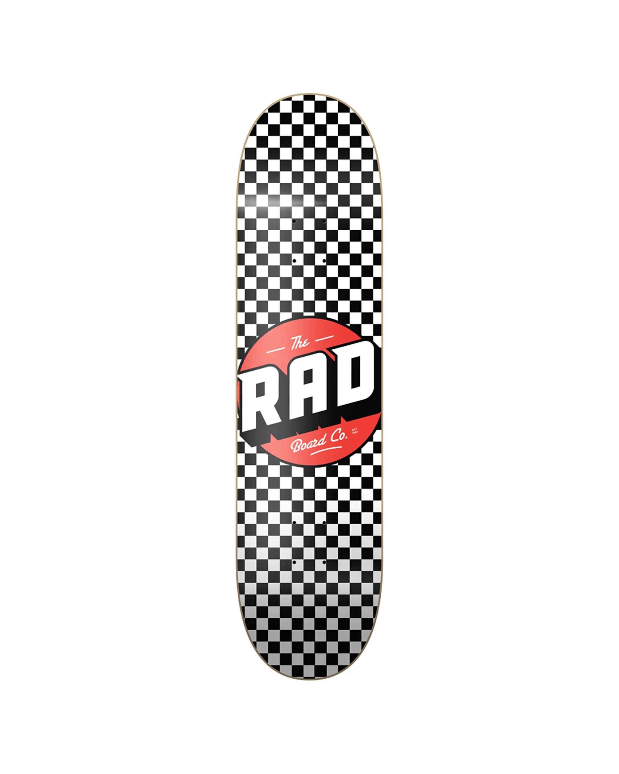 2 Rad Board Co Logo Skateboard Deck Checkers 7.75 Inch Deck Width - Pattern, 2 of 2