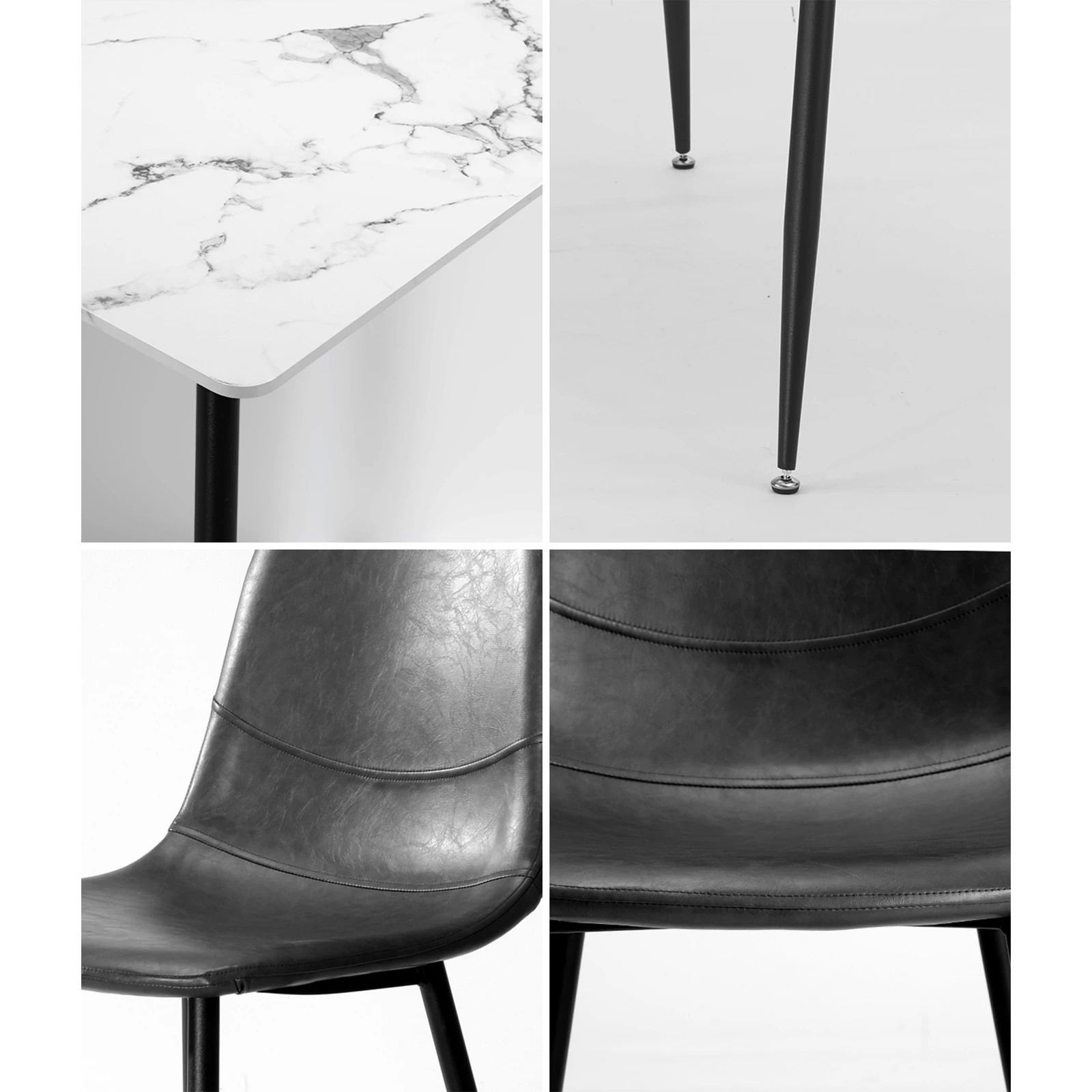 5 Oikiture 120cm Rectangle Dining Table With 4pcs Dining Chairs Pu
 - Multi, 5 of 10