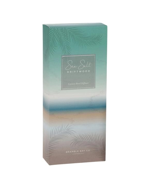 Bramble Bay Ocean Sea Salt & Driftwood Glass Reed Diffuser Home Fragrance - Natural