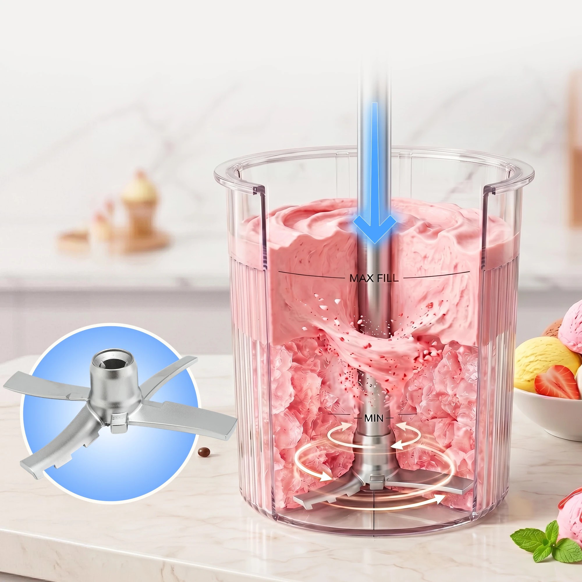 9 Devanti 10-in-1 Ice Cream Maker Machine Homemade Gelato Sorbet Smart Portion Control Custom Mix-Ins - Black, 9 of 10