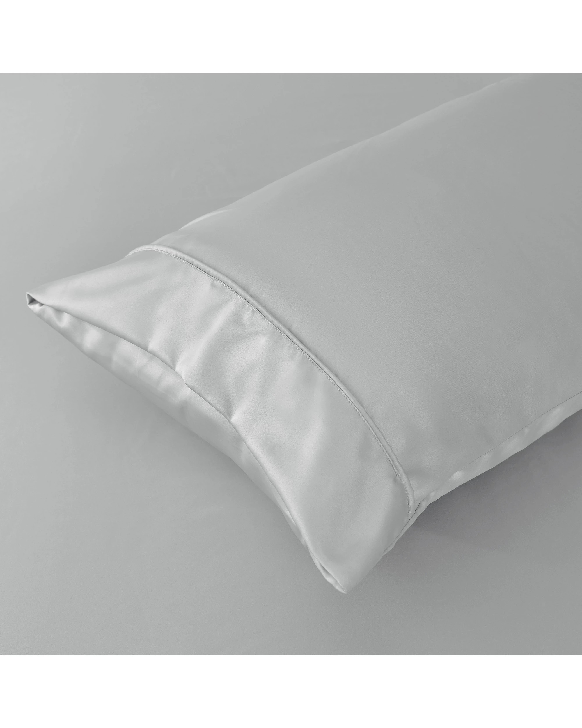 4 Dreamaker Matte Satin King Pillowcase Twin Pack - Grey, 4 of 5