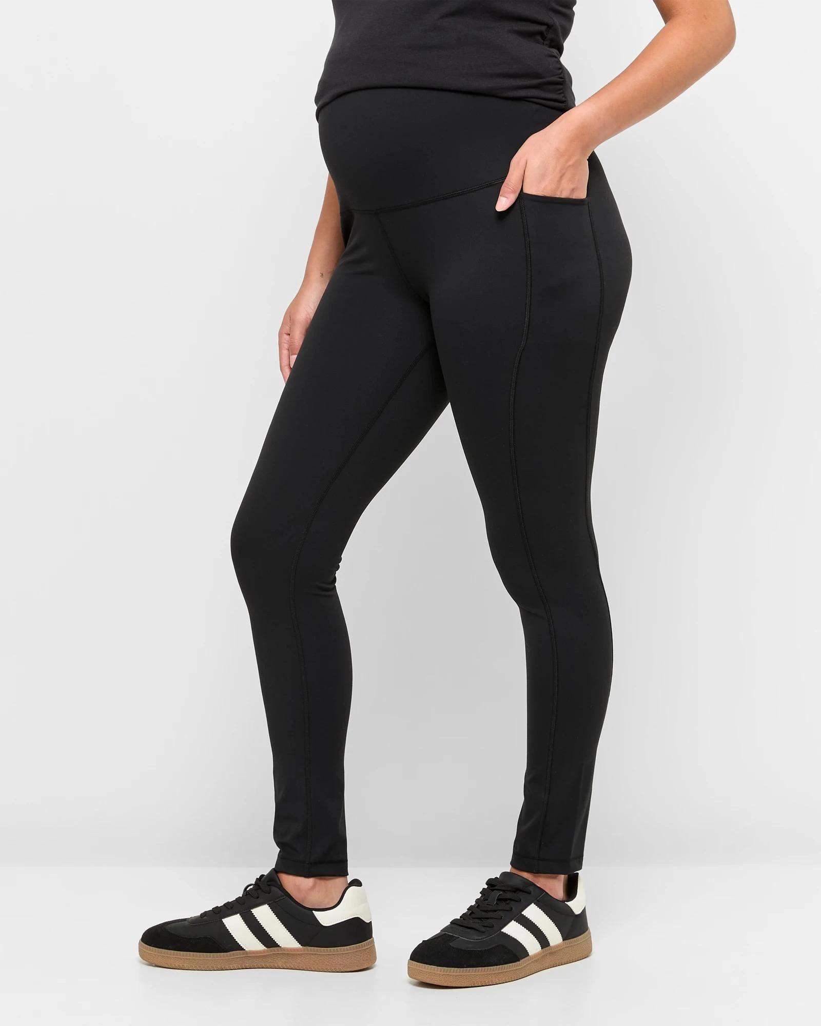 3 Target Maternity Active 7/8 Length Studio Soft Leggings BLACK, 3 of 5