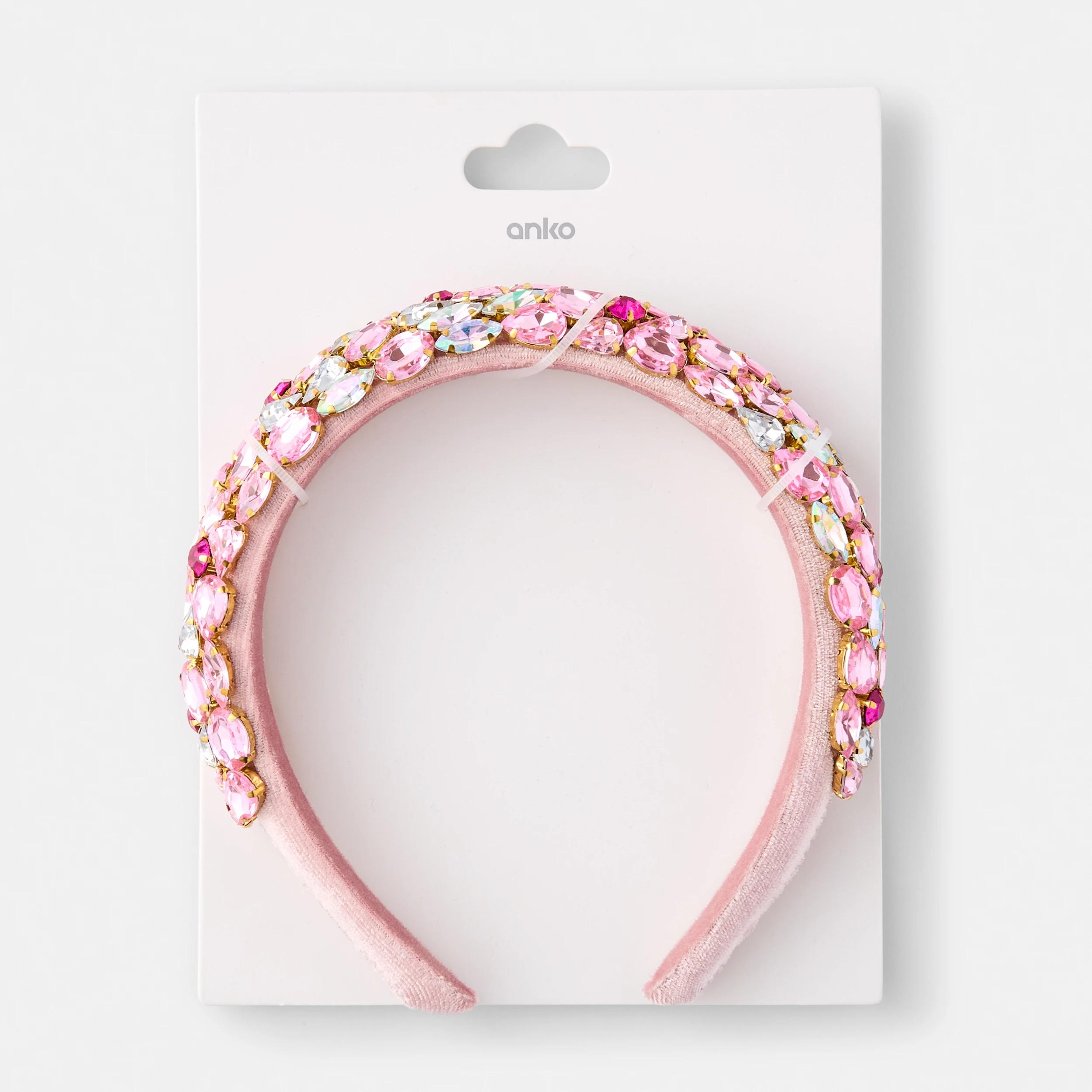 5 Statement Diamante Headband Pink, 5 of 5