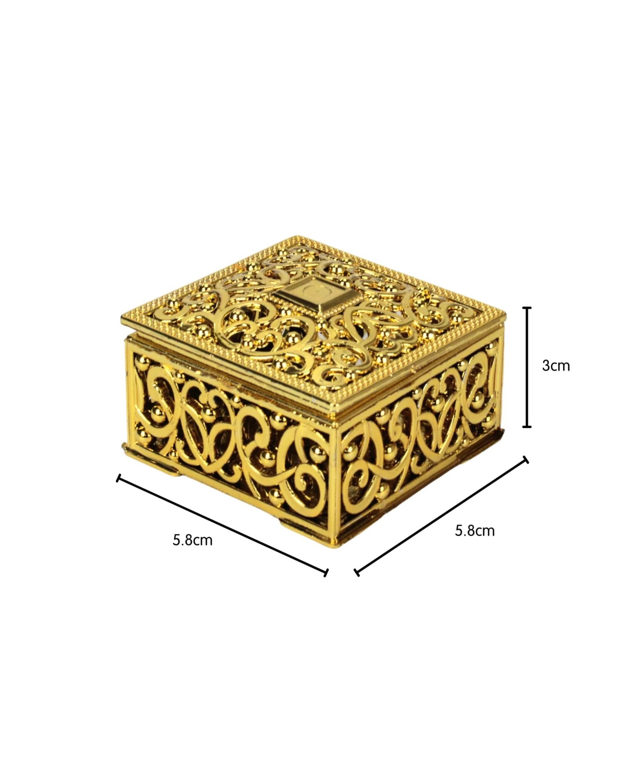 3 Party Maker Square Trinket Boxes Pack of 6 - Gold, 3 of 3