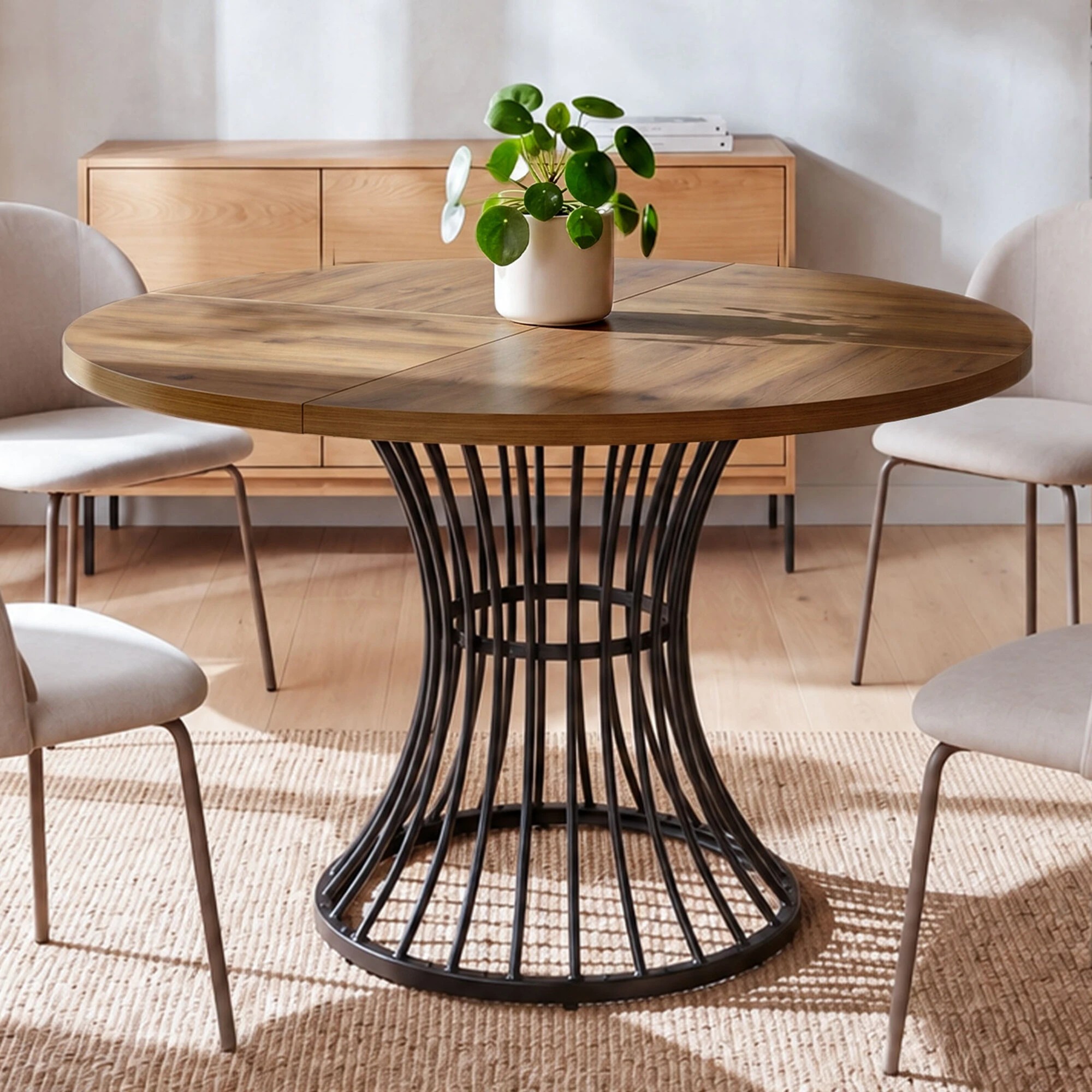 8 Levede Dining Table 120cm Round Dining Table 30mm MDF Retro, 8 of 8