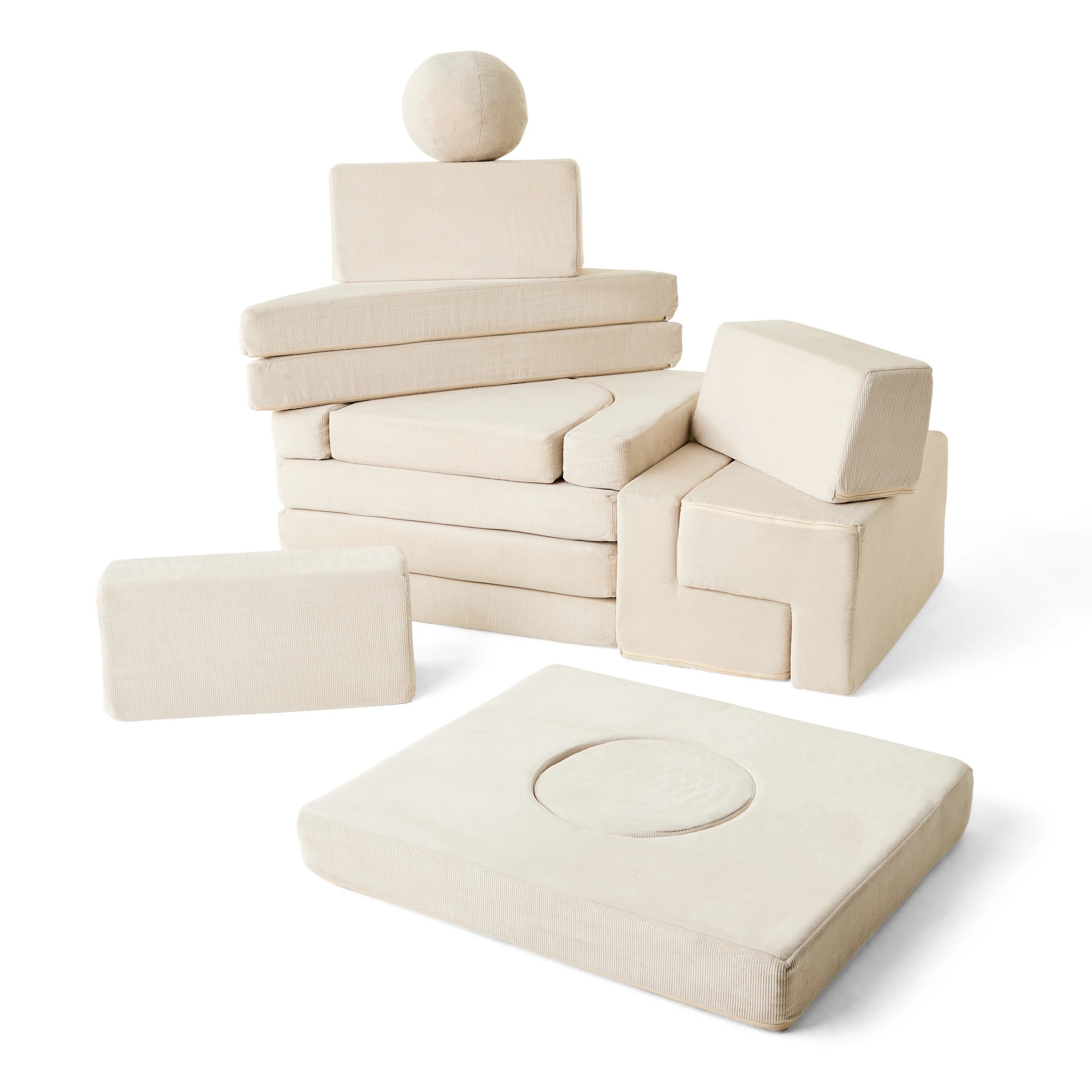 8 15 Piece Large Play Couch - Sand, 8 of 10