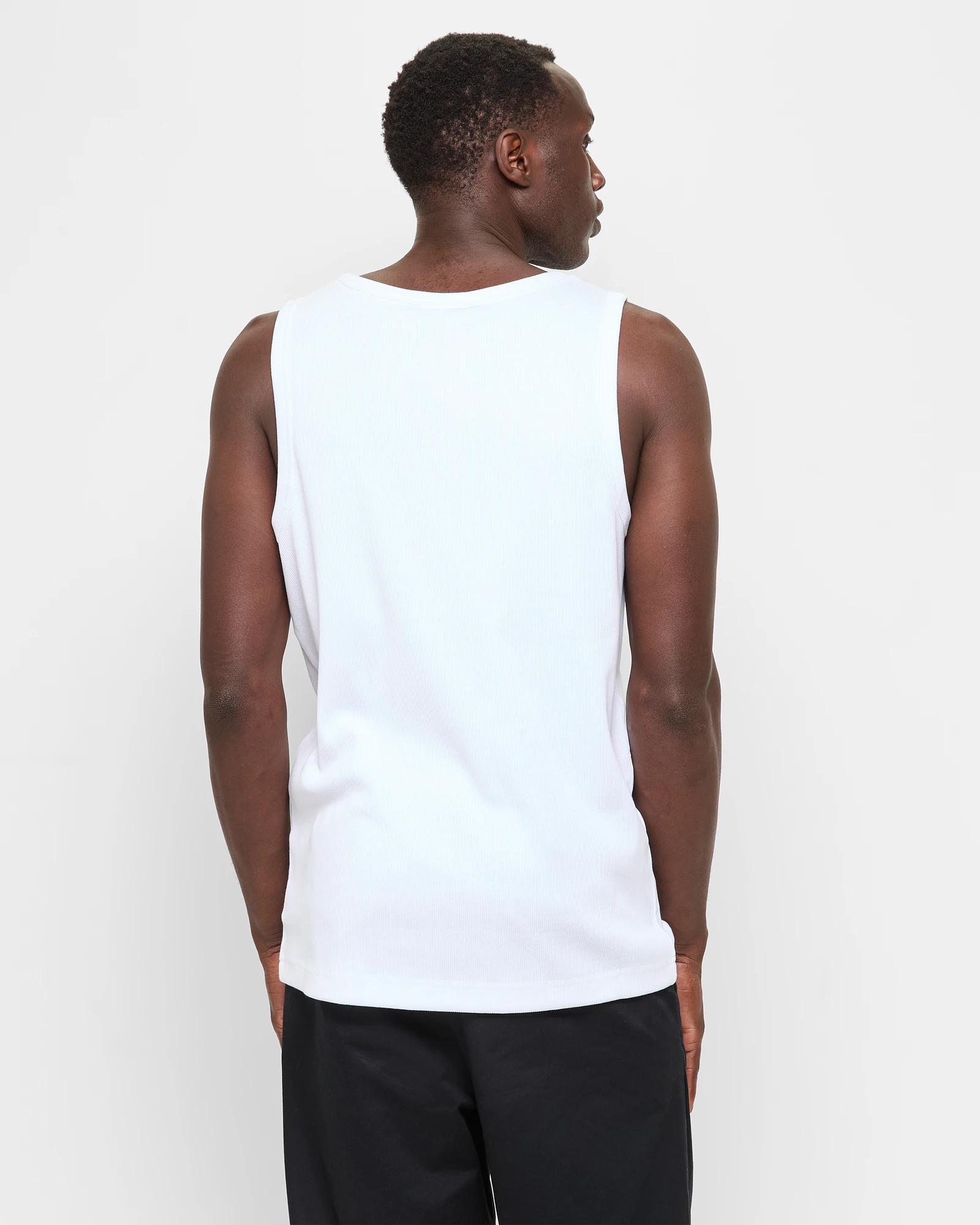 4 Australian Cotton Rib Tank Top - Commons WHITE, 4 of 6