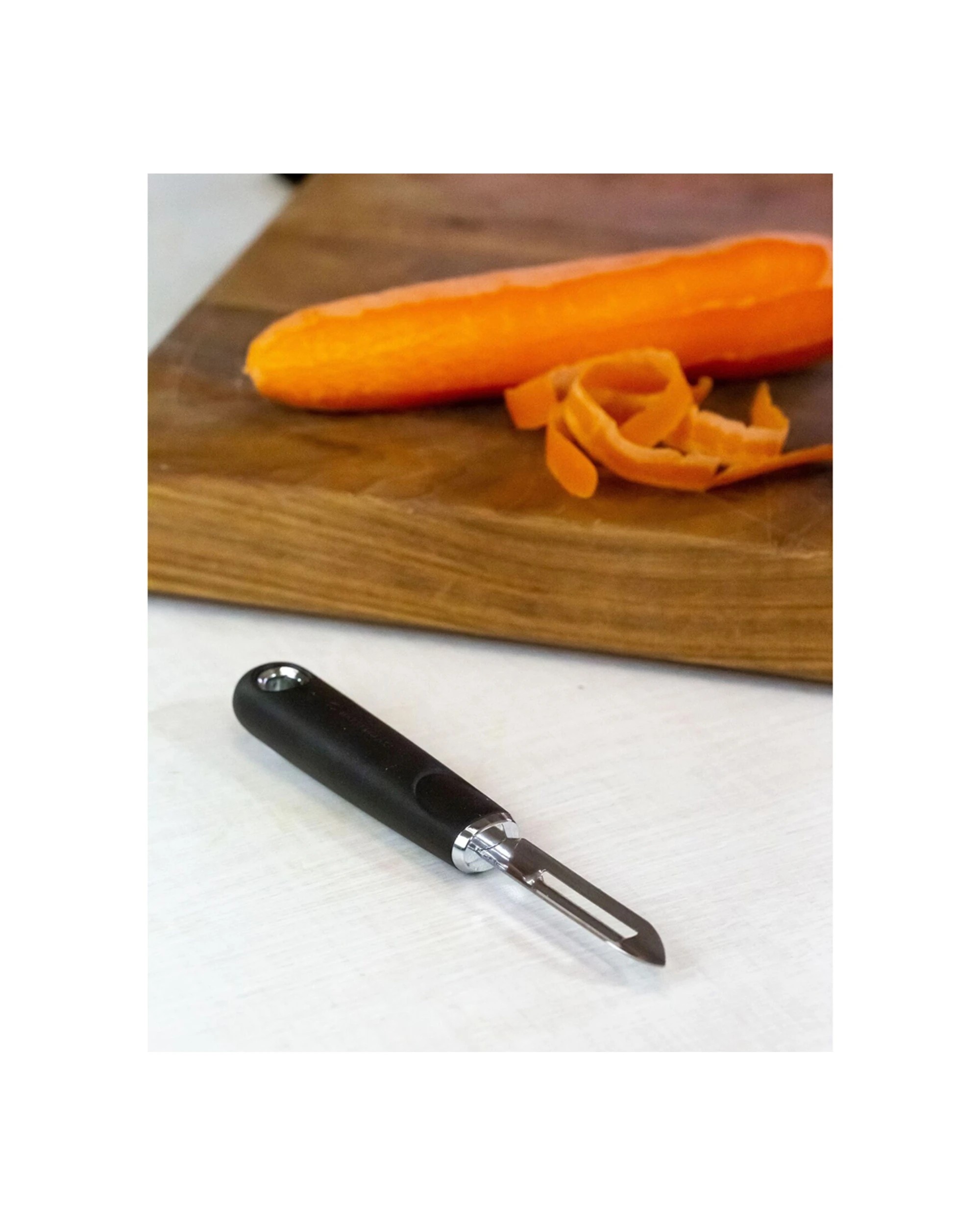 4 MasterCraft 4PK Soft Grip Stainless Steel Fixed Head Peeler With Thumb Holder - Black, 4 of 5