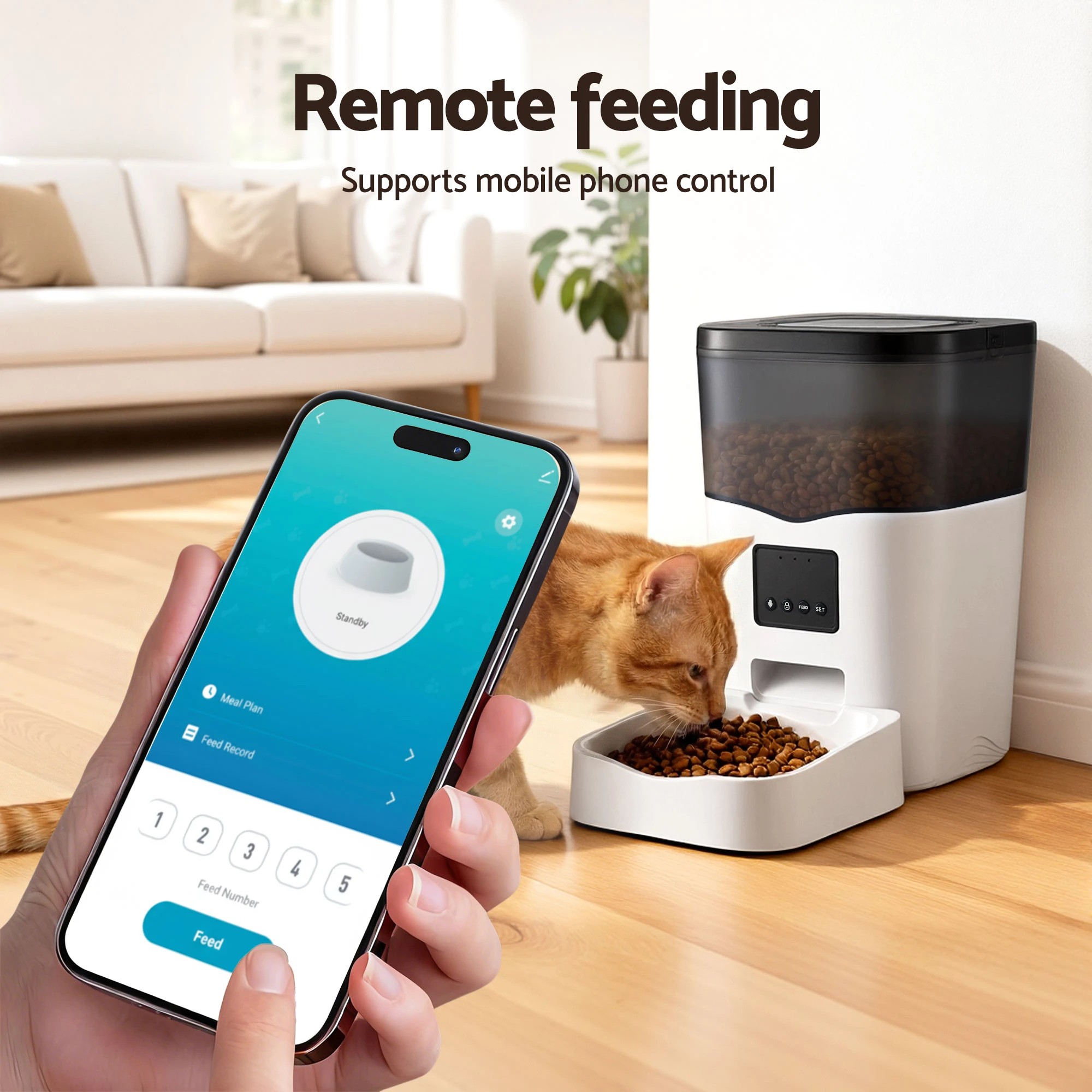 5 i.Pet Automatic Pet Feeder Dog Cat Feeder Wifi 3L Auto Smart Food Dispenser - Multi, 5 of 7