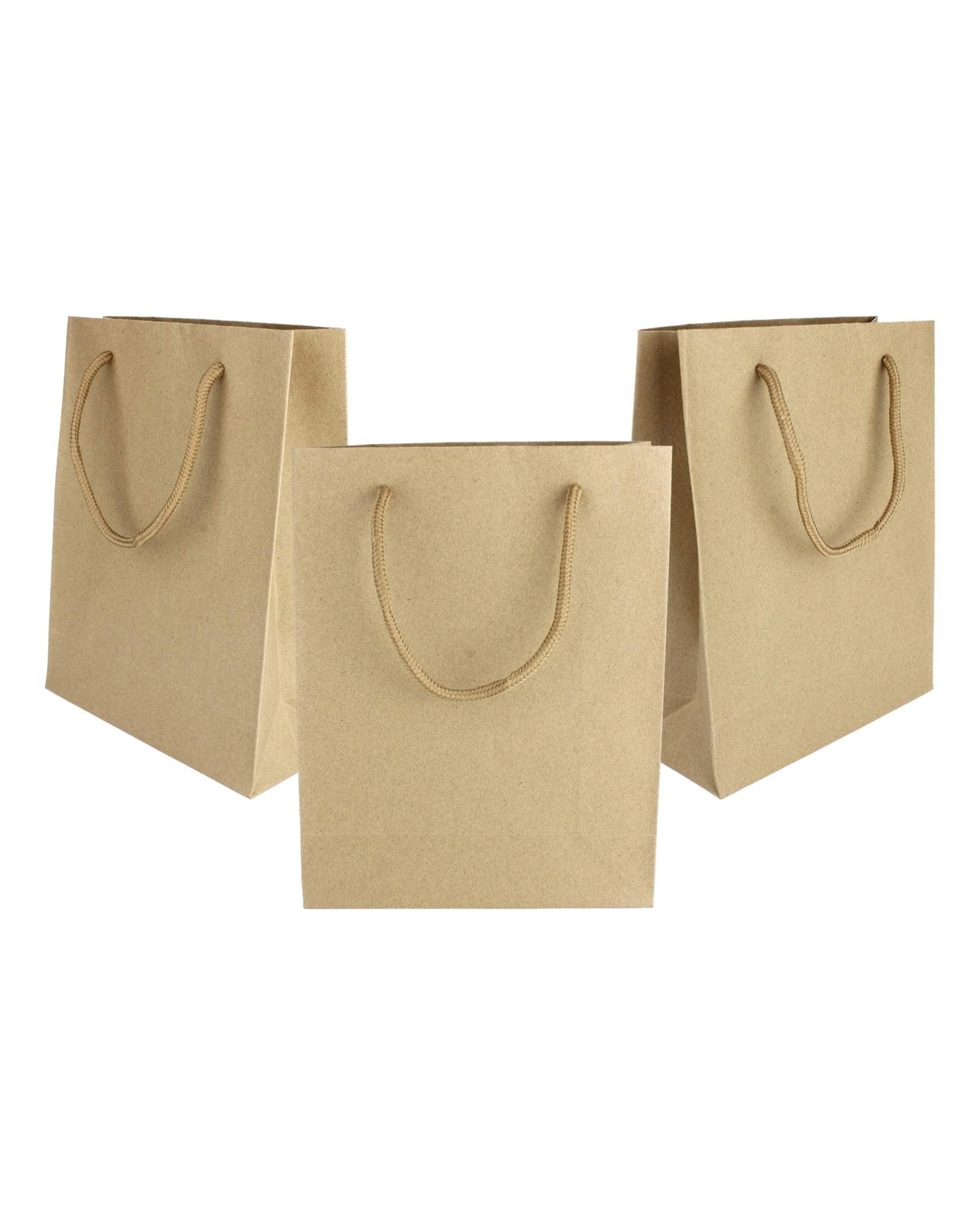 1 Partyrama Brown Kraft Paper Gift Bags 23cm x 18cm x 8cm Pack of 12 - Brown, 1 of 2