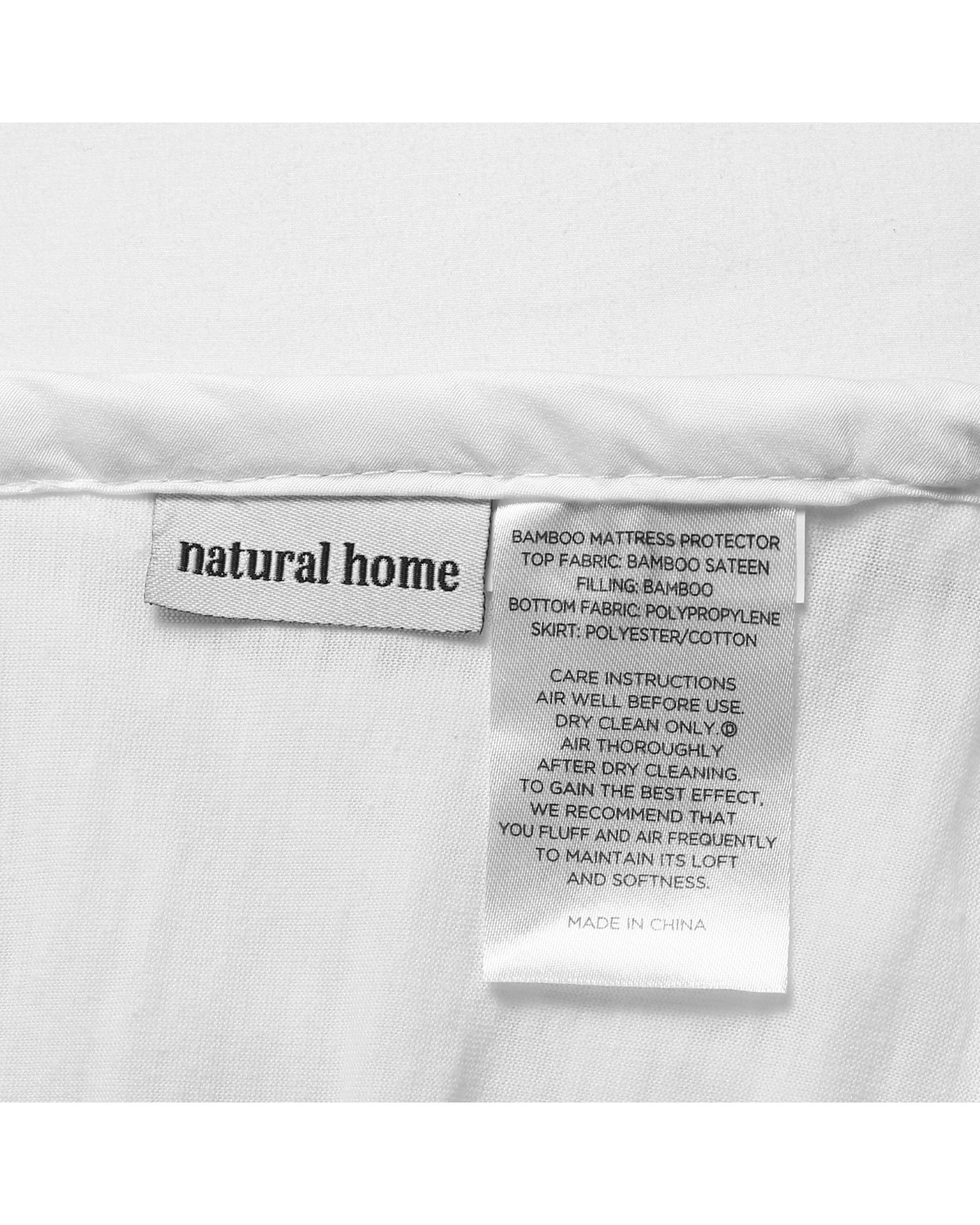 4 Natural Home Bamboo Quilted Mattress Protector - Baby COT Size - White, 4 of 5