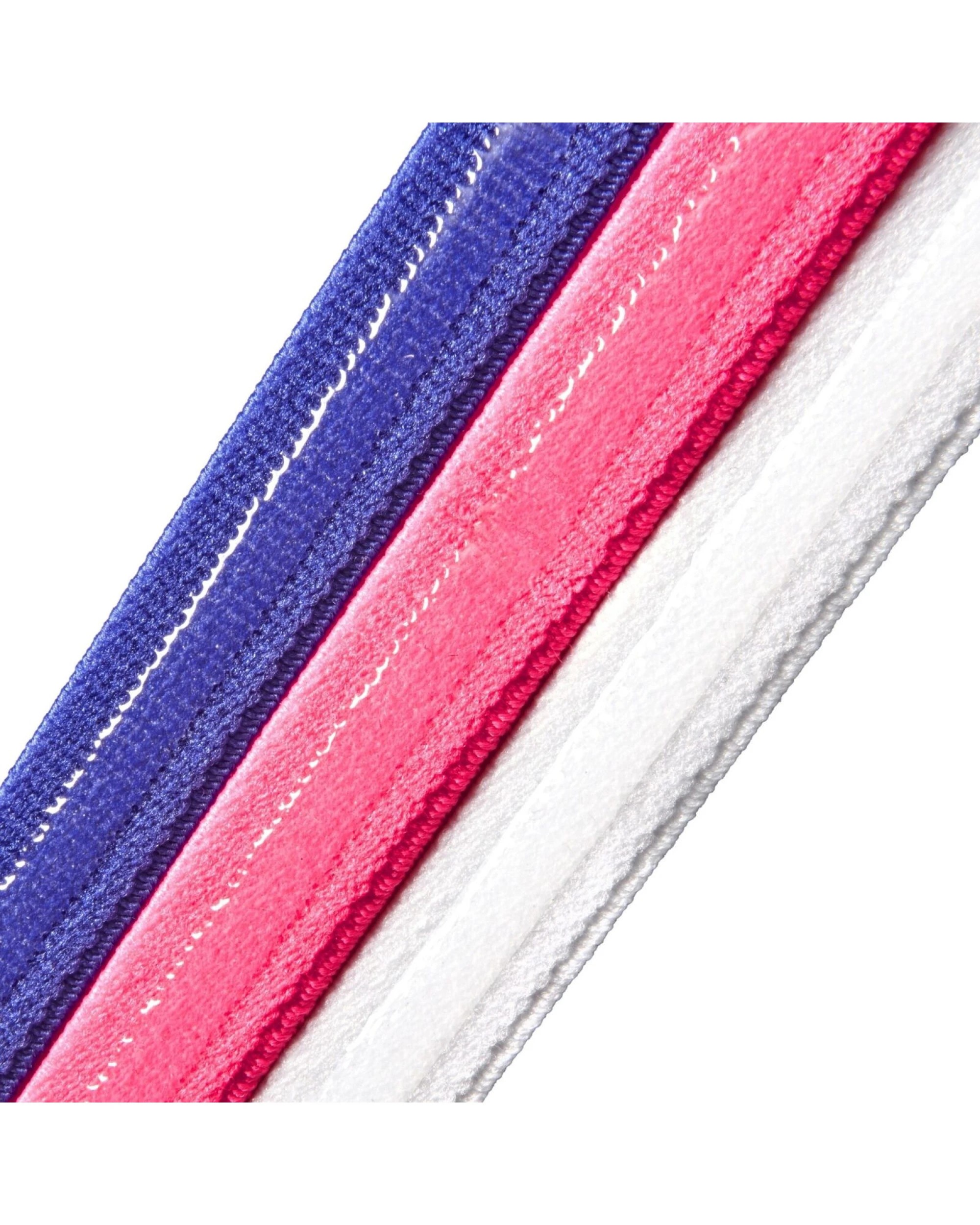 6 Adidas 3pcs Sports Headband Hair Bands Gym Training Fitness Yoga in Blue/Pink/White, 6 of 6