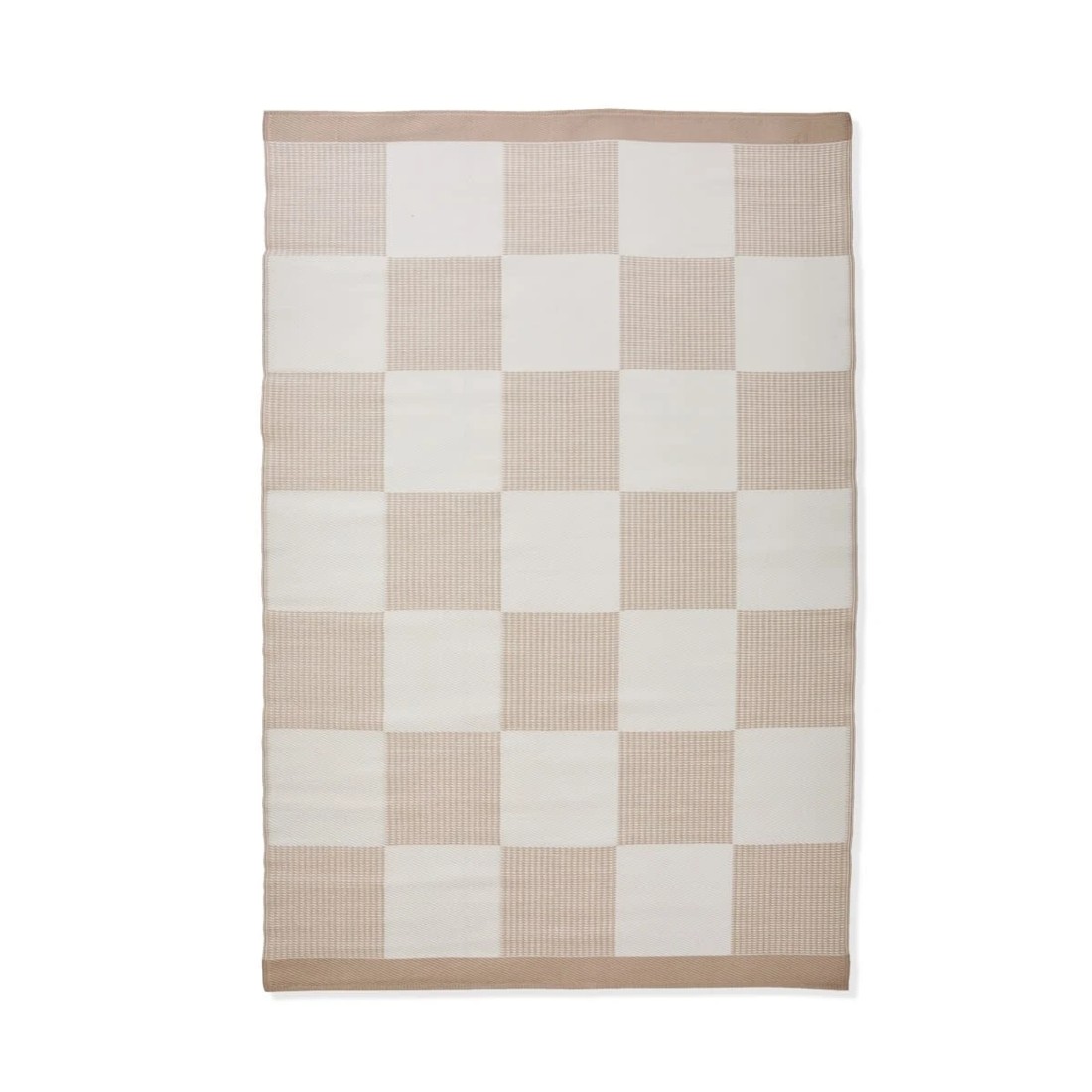 1 Check Outdoor Rug - Natural - 270cm x 180cm, 1 of 3