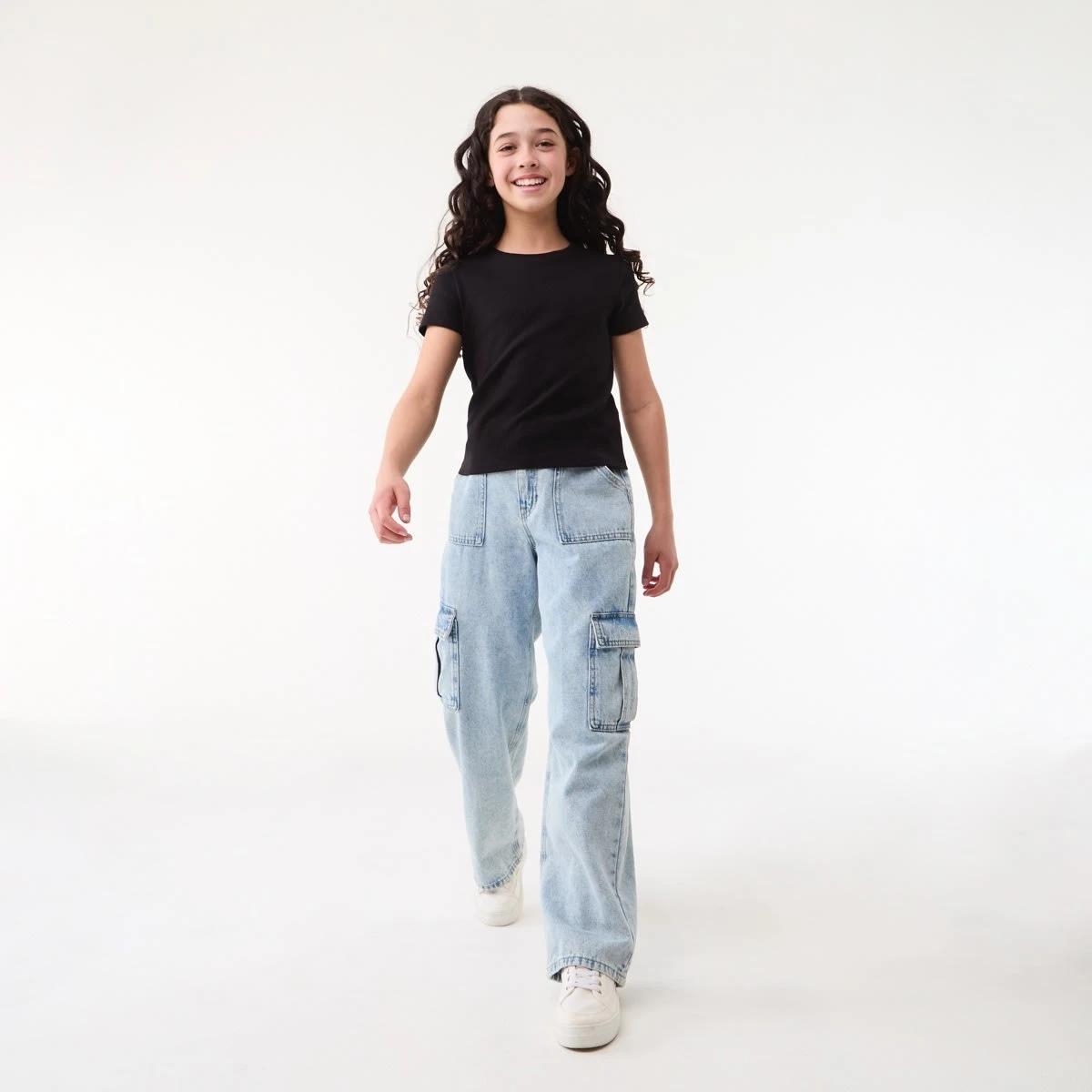 6 Short Sleeve Rib Top BLACK, 6 of 7