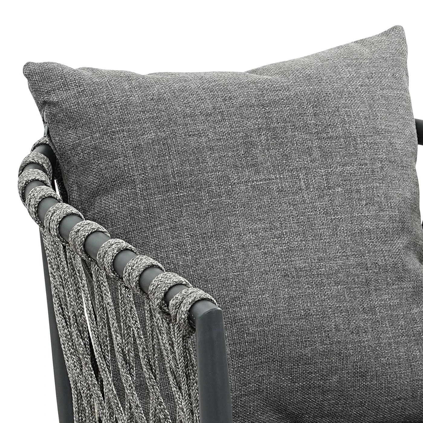 5 Moda Living Mornington Charcoal Aluminium Outdoor Dining Chairs with Arms - Dark Grey Cushion (Set of 4) - Charcoal, 5 of 9
