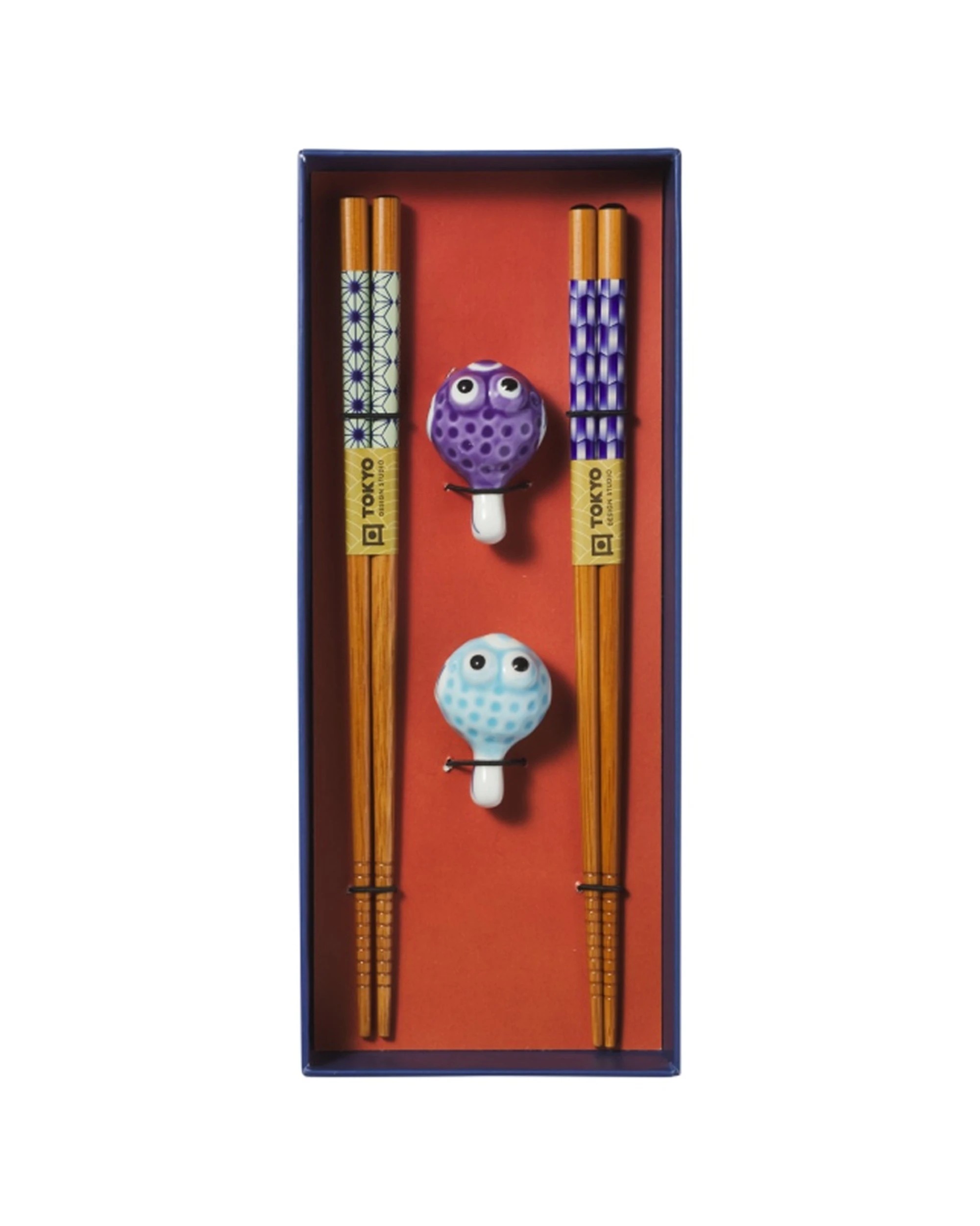 6 Tokyo Design 2x 4pc Chopstick Blow Fish Chopsticks with Rest - Assorted, 6 of 6