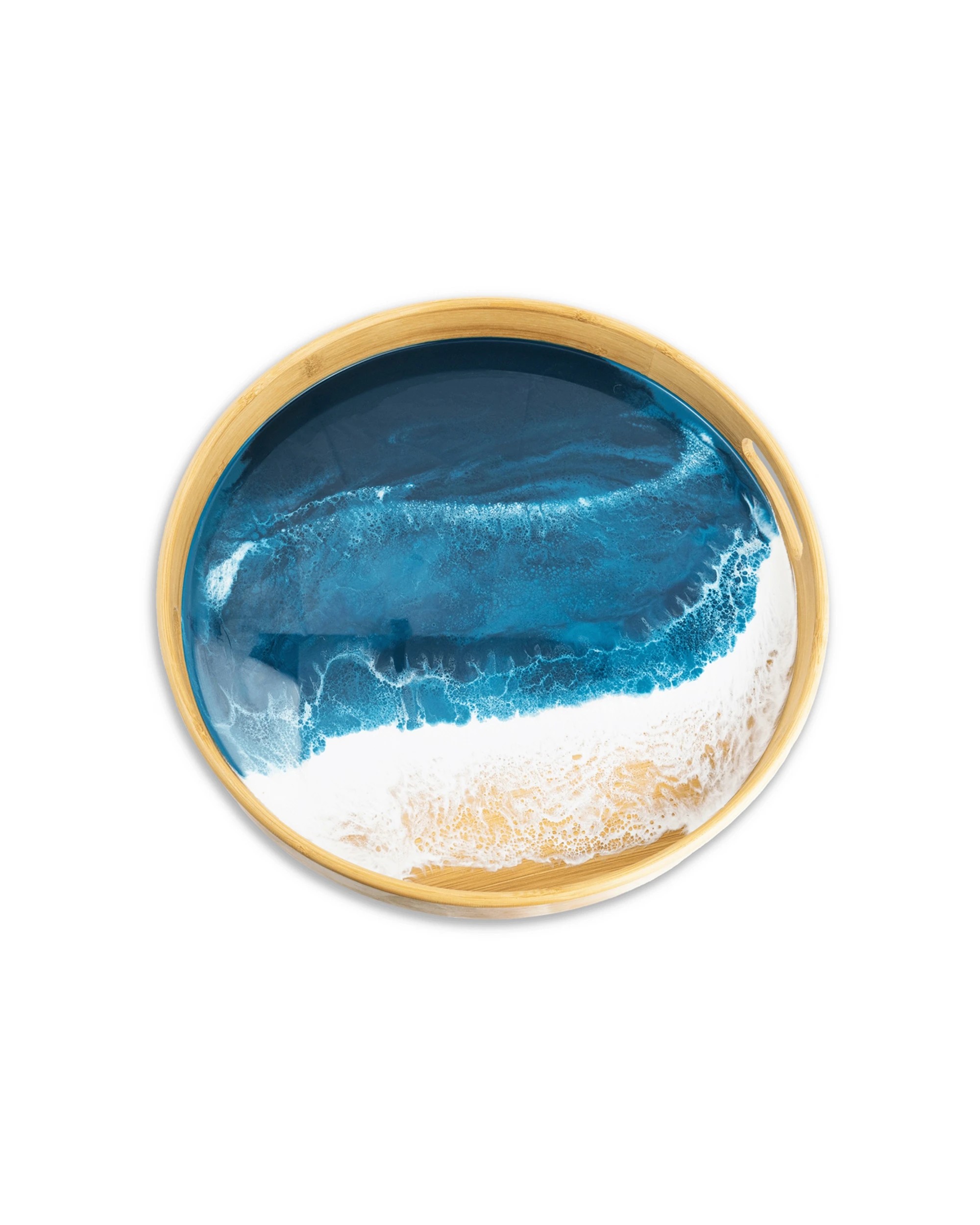 1 Lynn & Liana Round Serving Tray Ocean Vibes 41x41x5cm - Blue, 1 of 1