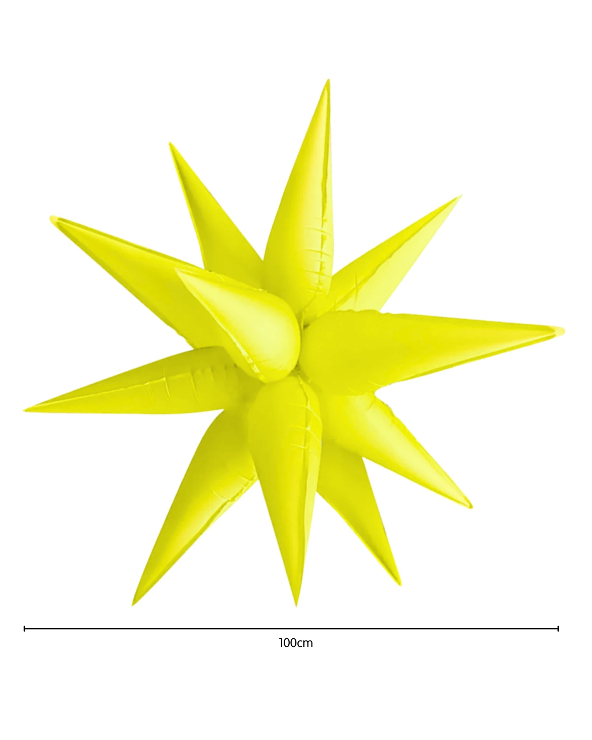 2 Alpen Neon Matte Supershape Starburst Balloon 100cm - Yellow, 2 of 4