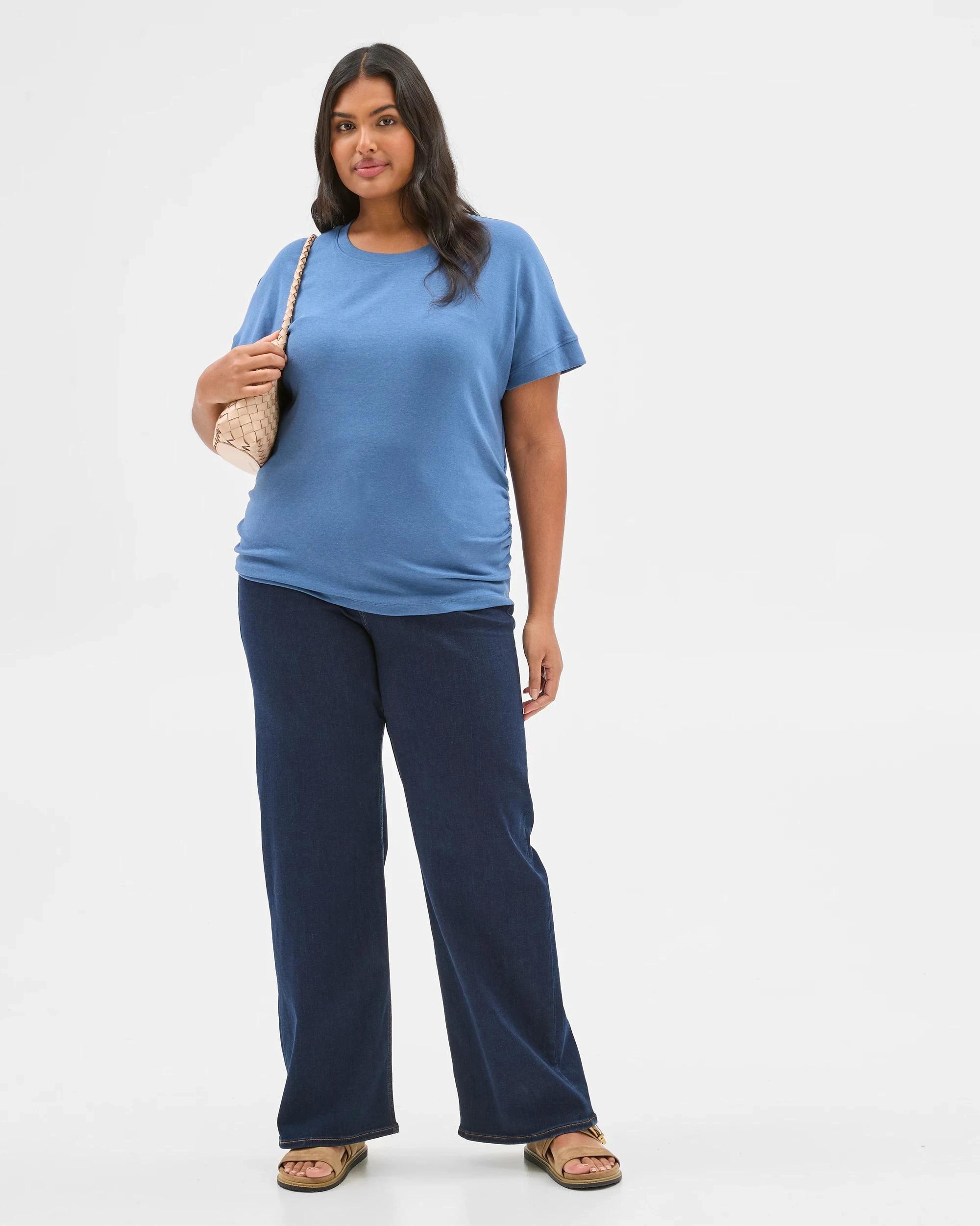 2 Target Plus Size Gathered Waist T-Shirt BLUE JAY, 2 of 6