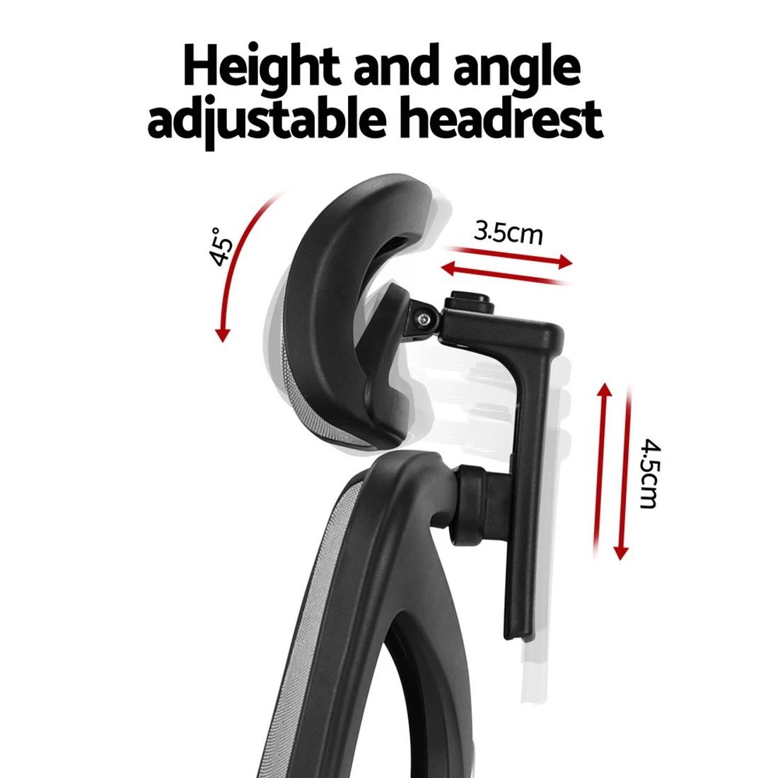 4 Artiss Ergonomic Office Chair Footrest - Grey, 4 of 6