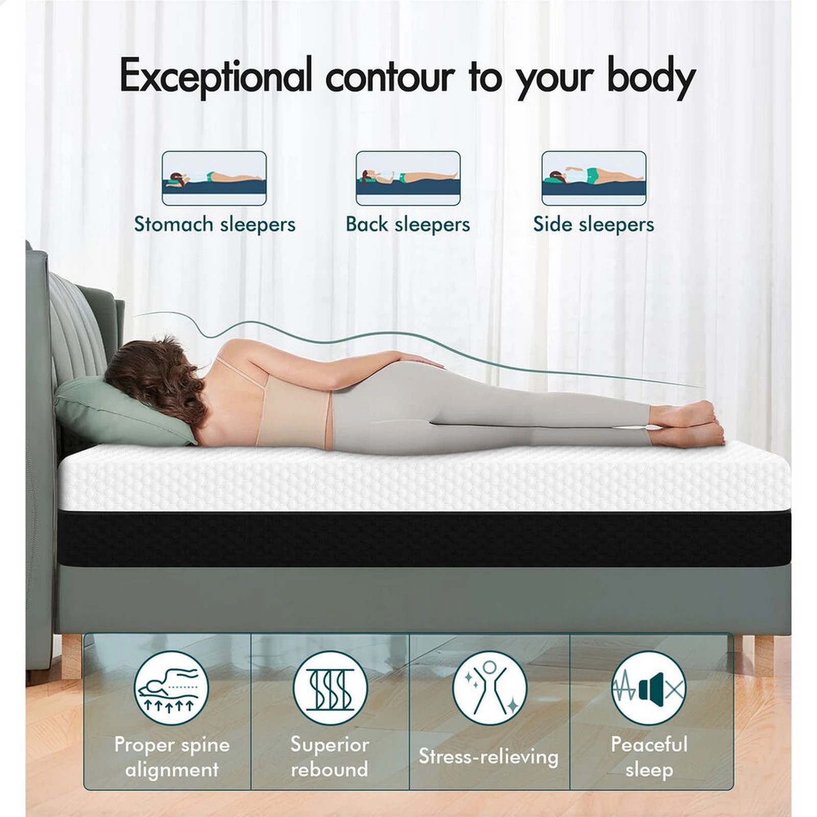 5 Alfordson Mattress Gel Memory Foam Reversible Dual-use Soft Firm - Queen Bed, 5 of 10