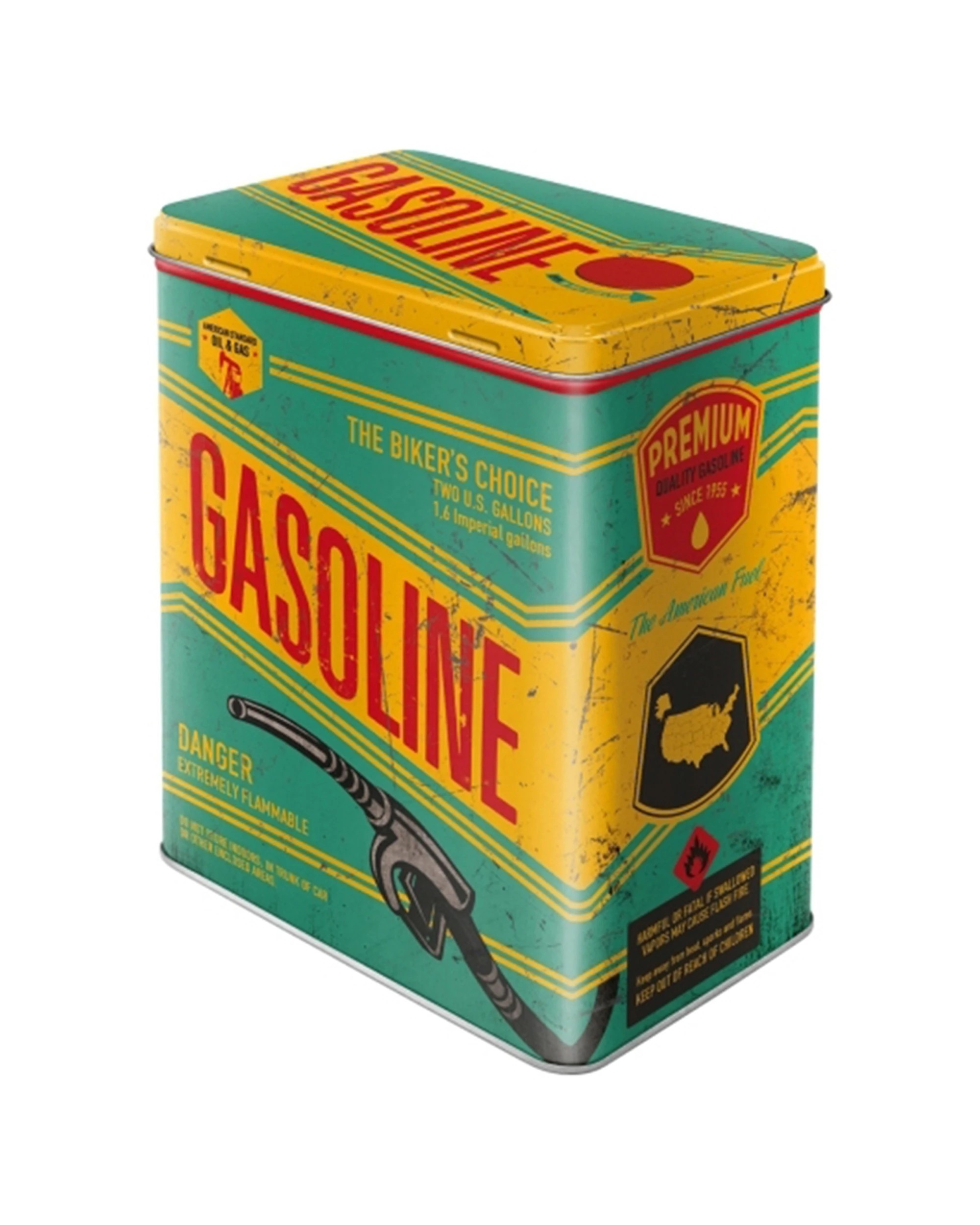 1 Nostalgic-Art Large Storage Tin Box - Gasoline Design - Multi, 1 of 1