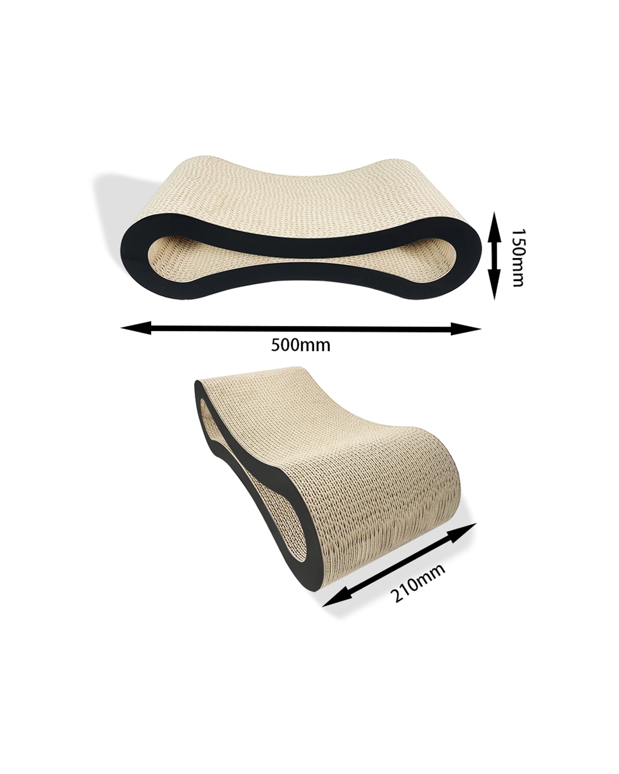4 Zodiac Deluxe Pet Cat 50x23cm Scratcher Furniture Fun Play Scratching Bed - Black, 4 of 4
