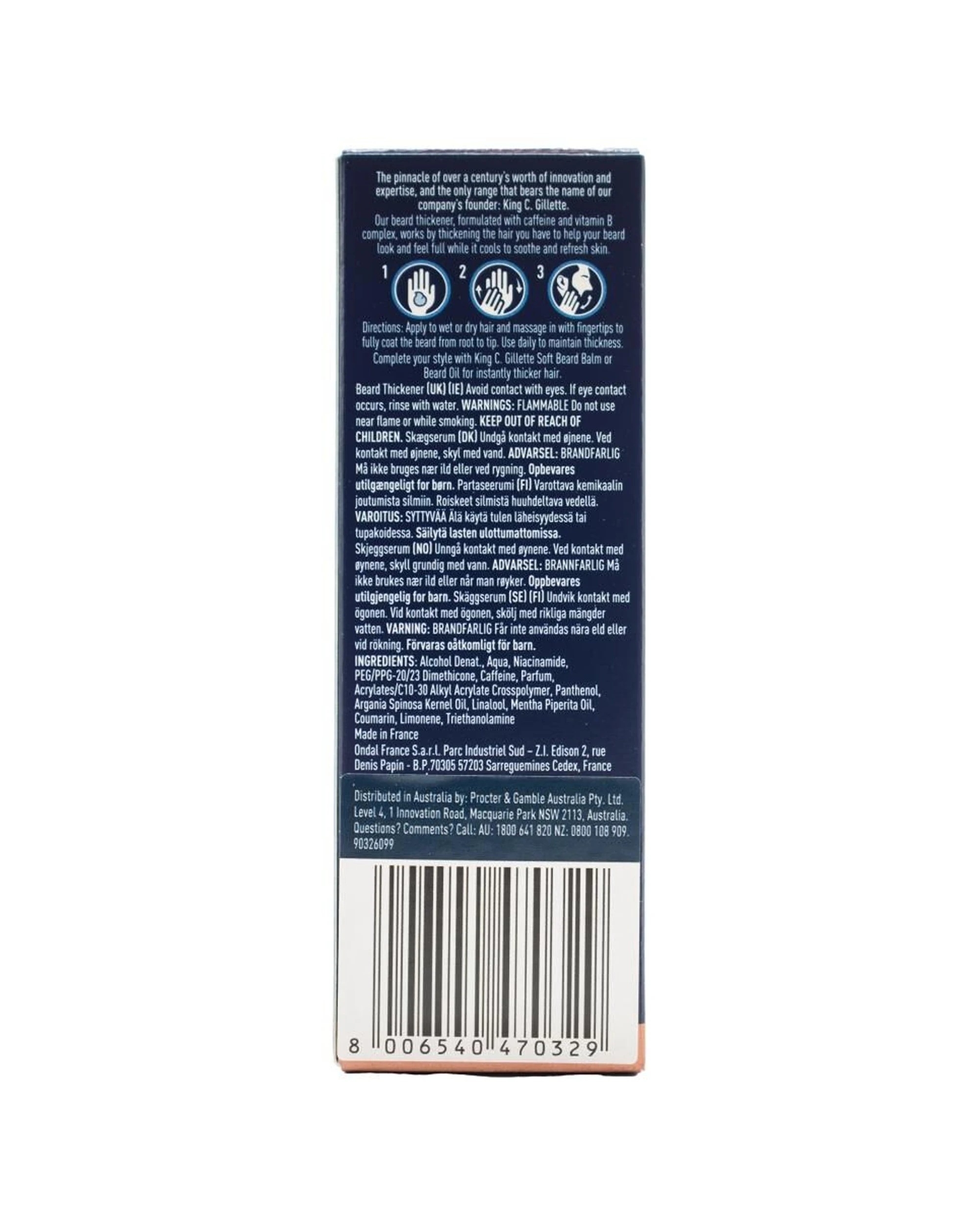 5 Gillette King C Beard Thickener Serum For Men 50ml 6PK Vitamin Enriched - Multi, 5 of 5