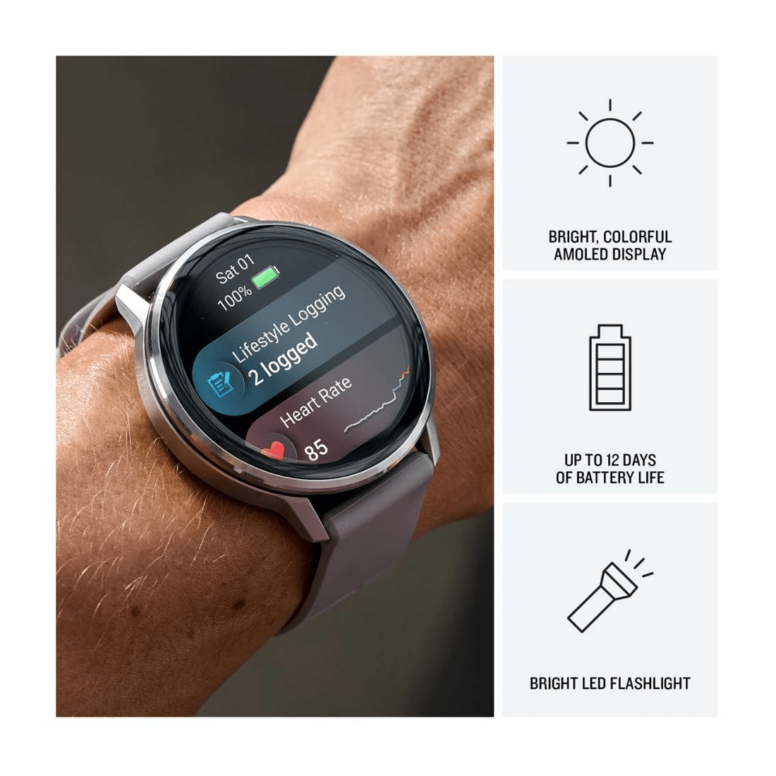 3 Garmin Venu 4 45mm Smartwatch Silver with Citron Band, 3 of 6