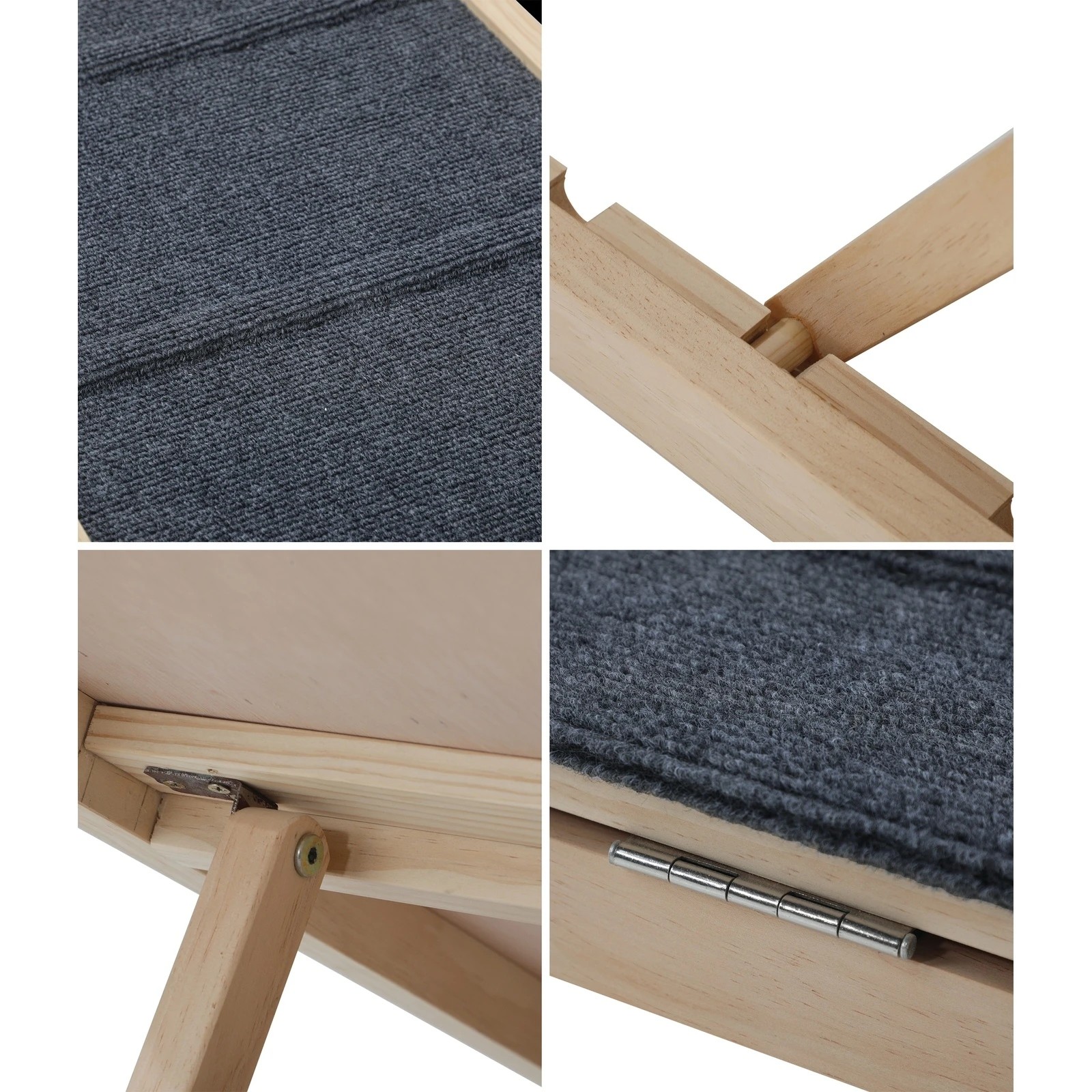 4 Alopet Dog Pet Ramp Adjustable Height Stairs Bed Sofa Car Foldable 70cm - Natural, 4 of 10