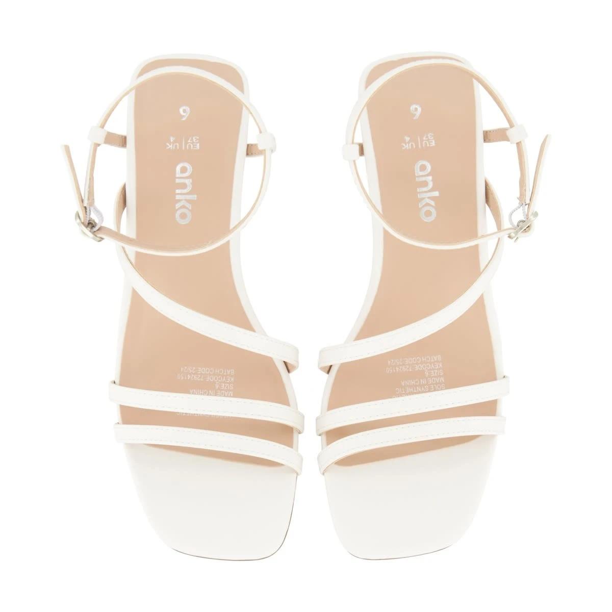 4 Strappy Heel Sandals White, 4 of 7
