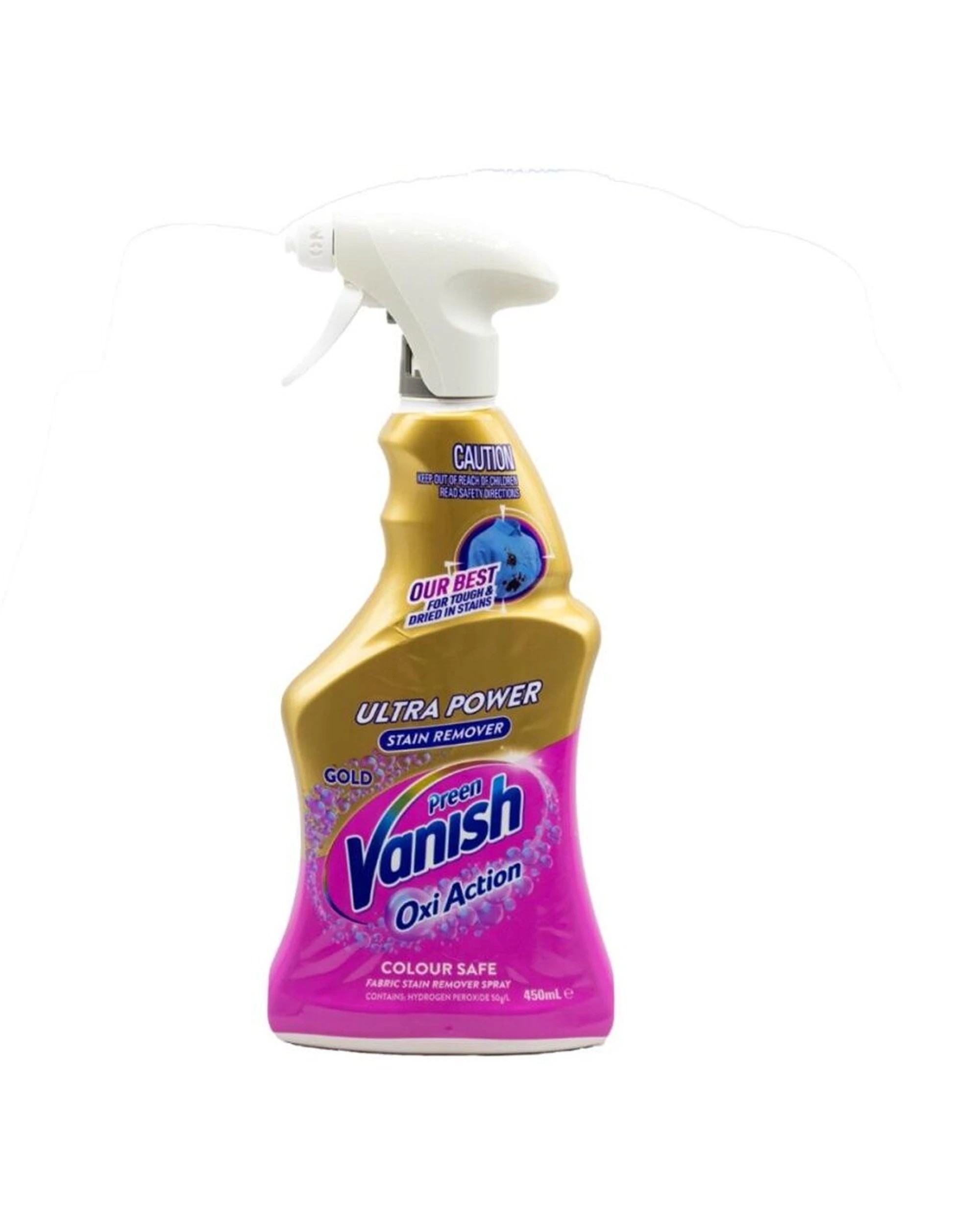 2 Vanish 4PK Preen Oxi Action Ultra Power Fabric Stain Remover Spray 450 - Gold, 2 of 3