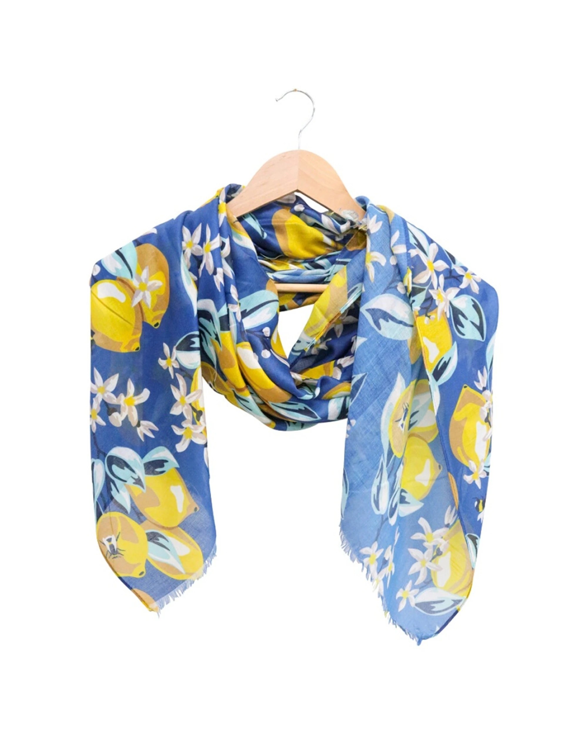 1 LVD Womens Fashion Scarf Lightweight 90x180cm Lemoncino Print Polyester - Multi, 1 of 1