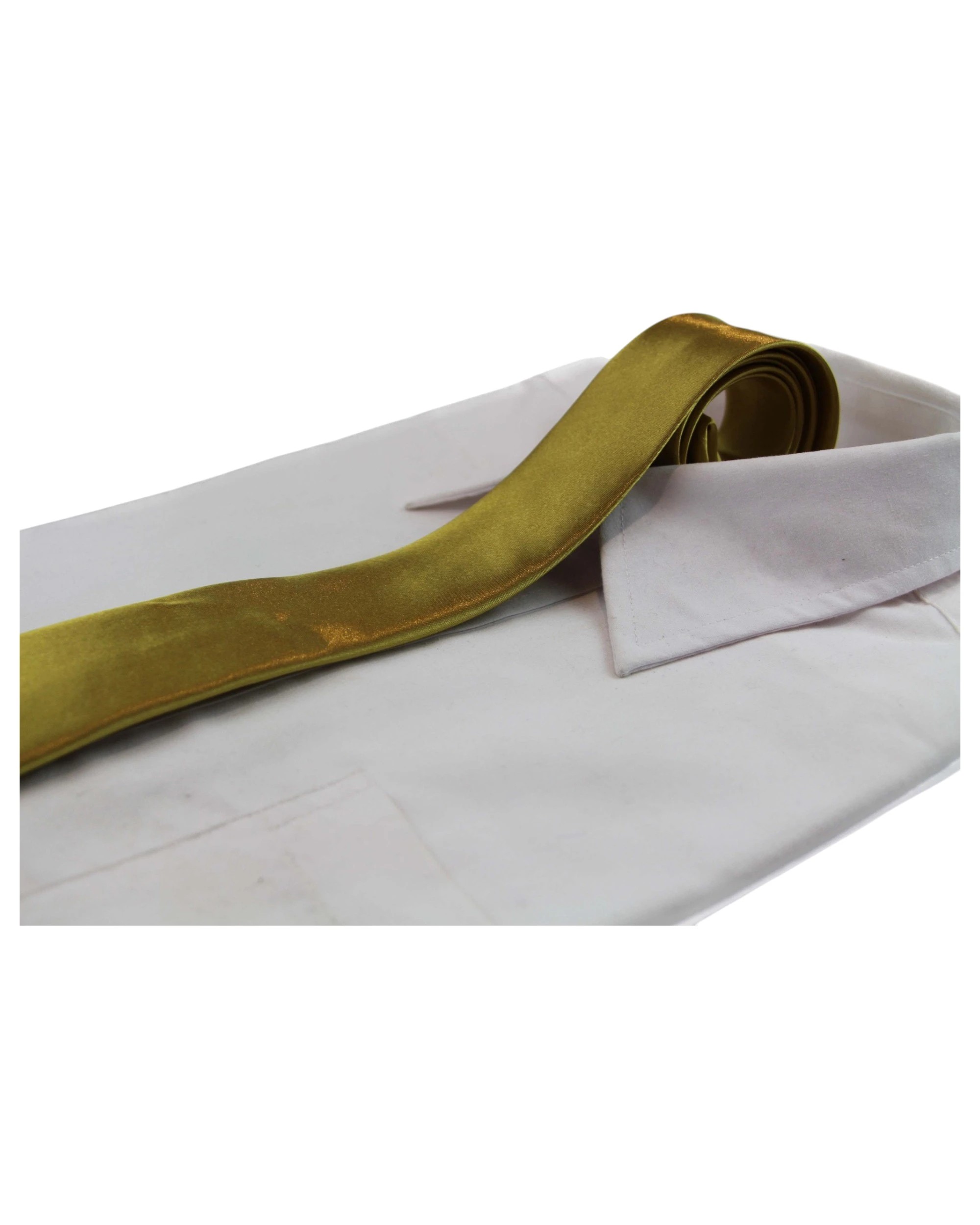 1 Zasel Mens Mustard Yellow 5cm Skinny Plain Neck Tie - Yellow, 1 of 4